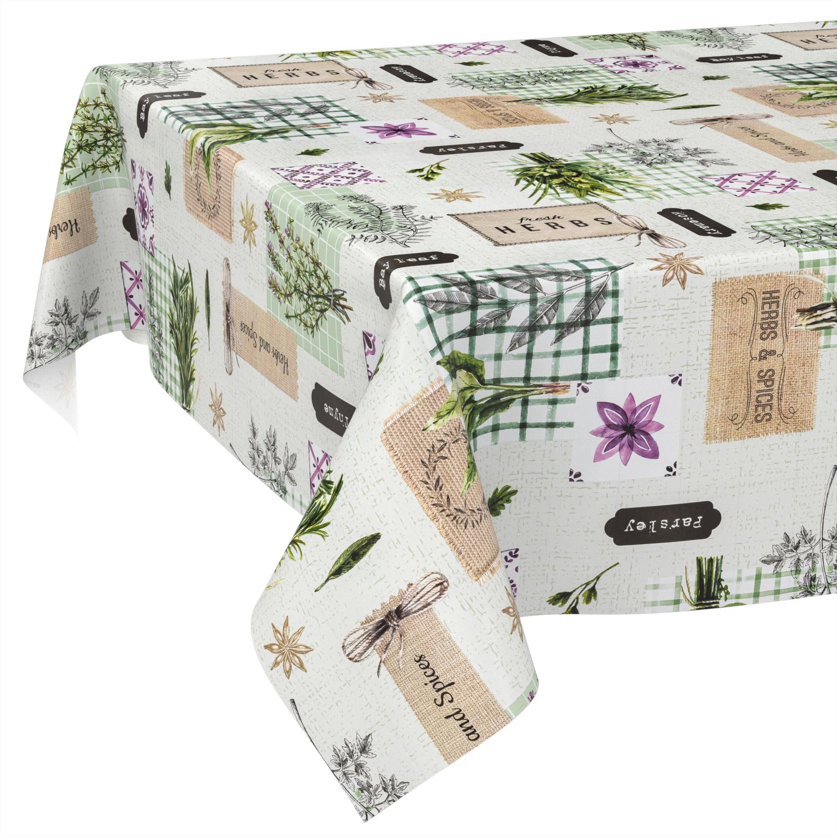 Nappe en toile cirée lavable imperméable de jardin verte 240x140