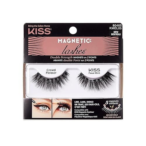 Kiss Lashes Faux Mink Magnetic Lashes - 05 Crowd Pleaser Black - Crowd Pleaser