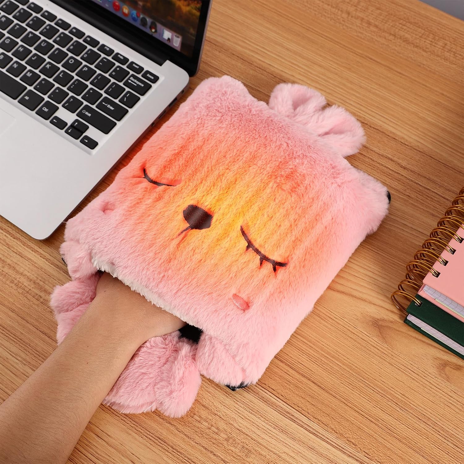 Coikes USB Hand Warmer Mouse Pad Cute Rabbit Soft Hand Heated Winter