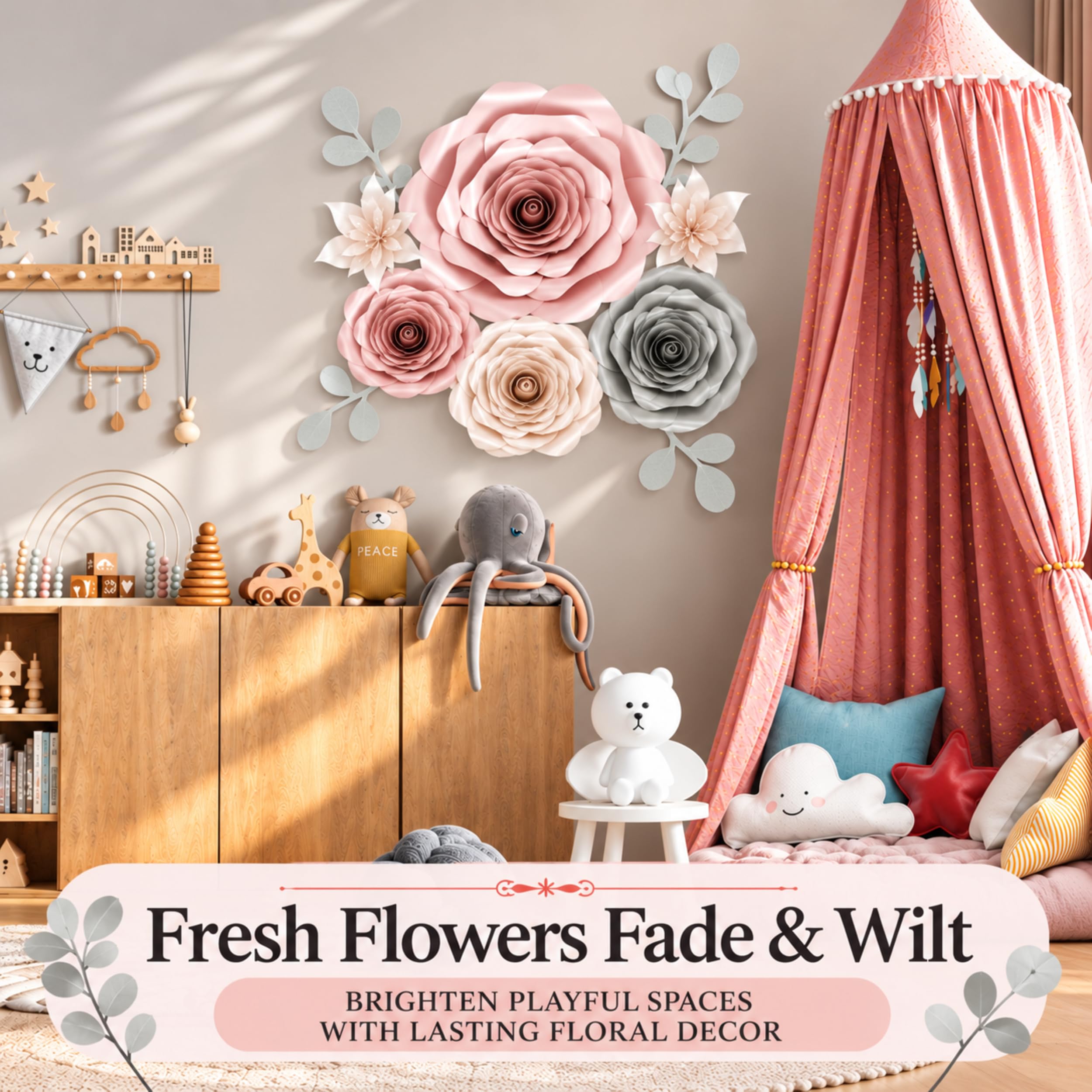 Rainbows & Lilies 3D Paper Flowers - Wall Decorations -4