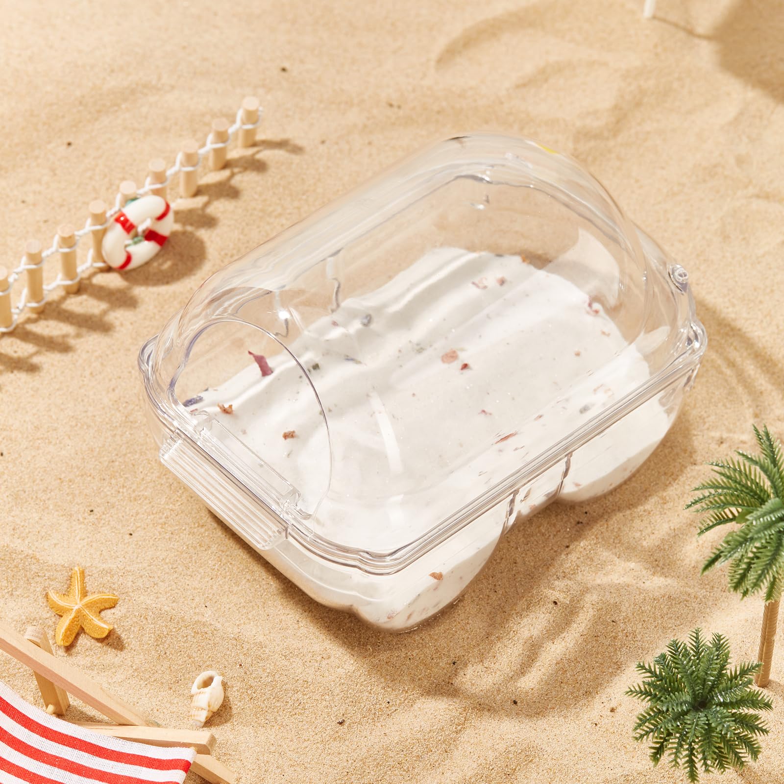 Criceto Sabbia Bagno, Toilette Trasparente per Criceti Contenitore per Bagno di Sabbia per Criceti Gerbilli Ratti (S)