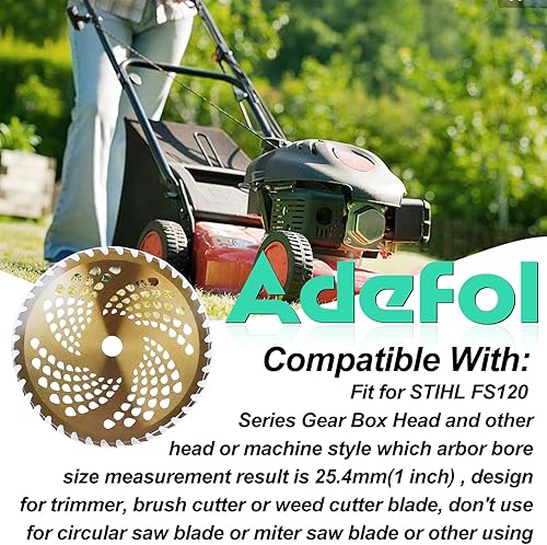 Miniatura 2 de Adefol Cortador de cepillo, herbicida de agujero interior de 1 pulgada, cabezal de hoja de 40 dientes compatible con la mayoría de modelos de