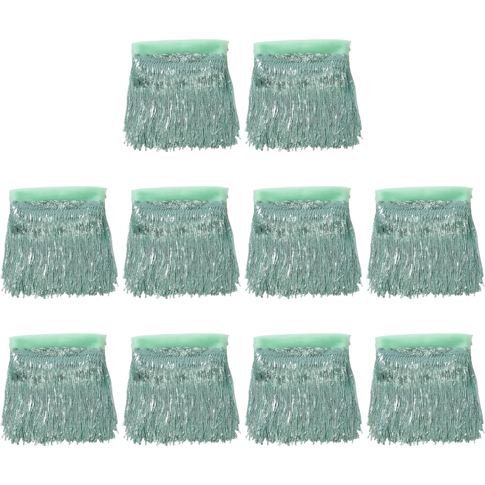 10Pcs 20Cm Sparkly Sequined Tassels Fringe Colorful Garment Embellishment for Upholstery Curtain Pillow Decor Polyester Decoration for Clothing Celebratory Home Decors