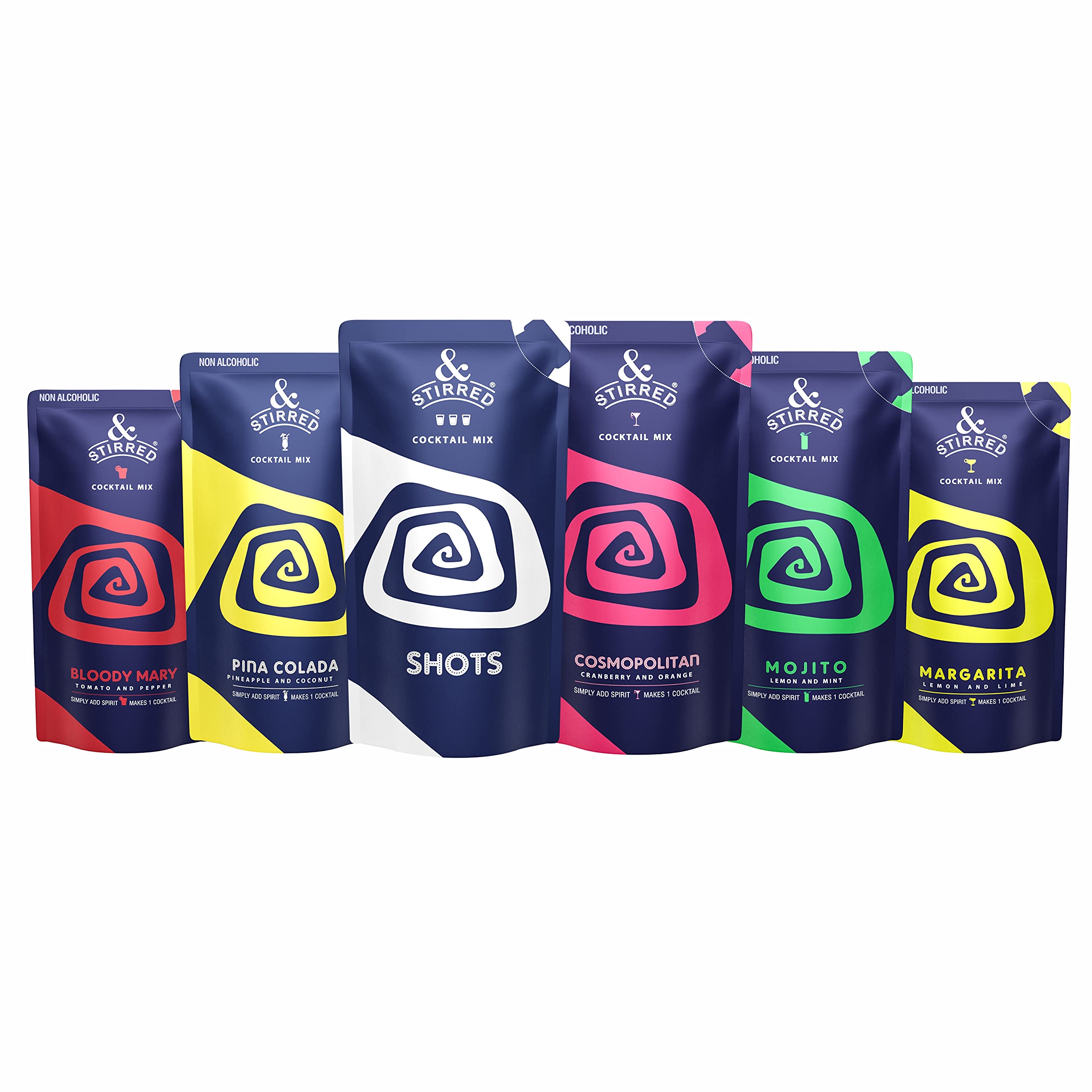 &Stirred Cocktail Mix - Assorted Vodka Cocktail Mixer, Combo Pack of 6