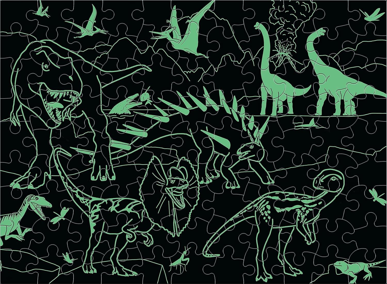 Ceaco - Glow in The Dark - Dinoland - 100 Piece Jigsaw Puzzle