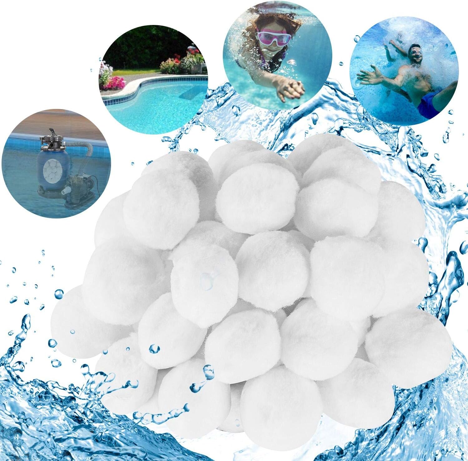 FORMIZON Pool Filter Ball Eco-Friendly Fiber Filter Polyethylene Filter Media|Opp Bag Packaging Sand Filters(Filter Impurities 11kg)