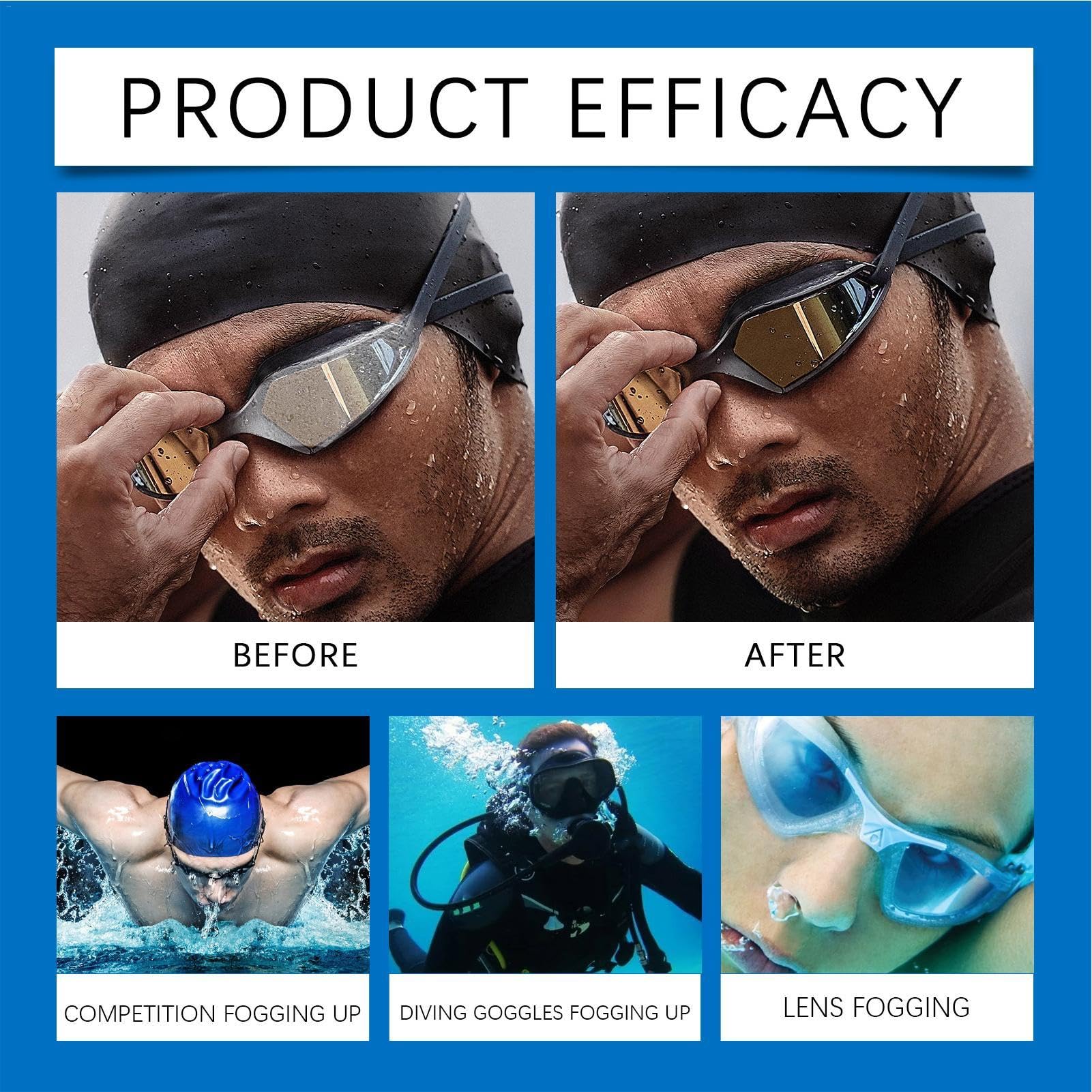 Smileshiney Spray Anti-Buée Pour Lunettes - 20 Ml Désembuant Ski, Natation, Plongée Et Verres - Protection Hydrophobe 225 Applications