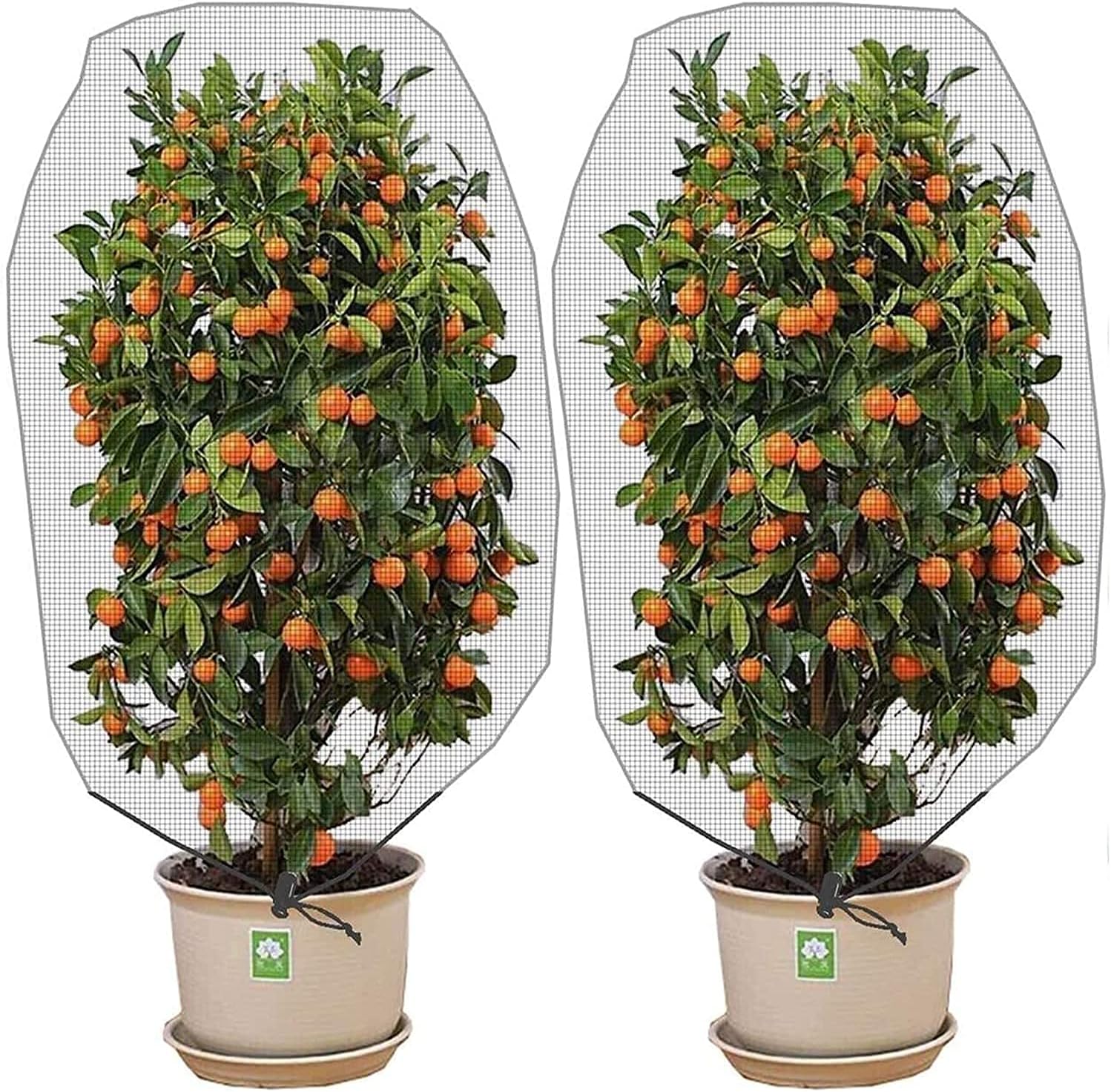 Alpurple Insect Bird Barrier Netting Mesh with Drawstring - Garden Bug Netting Plant Cover for Protect Plant Fruits Flower from Insect Bird Eating (Large 2 PCS)…