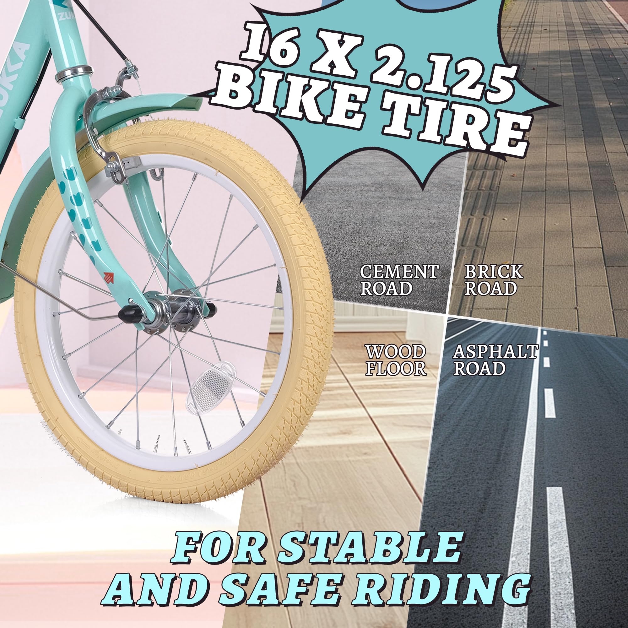 WEEROCK 16 Inch Kids Bike for 4-7 Years Old Boys Girls, Kid's Bicycle with Trainning Wheels, Front Basket, Rear Rack, 16" Child Bikes, Great Gift for Little Kids, Multiple Colors