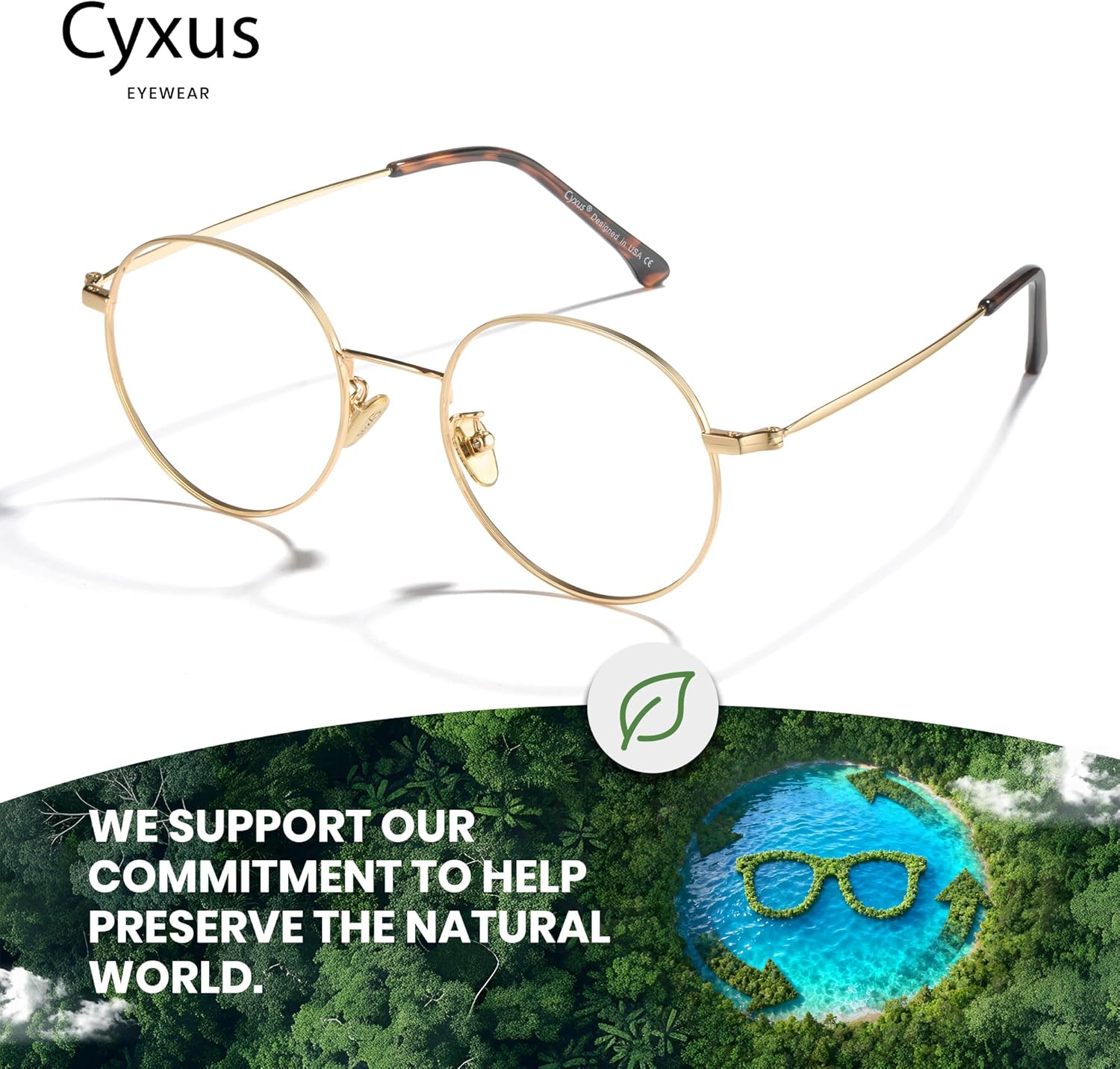 Cyxus Blue Light Glasses Men Woman, Wire Metal Frame, Reduce Eye Strain Anti-Migraine for Computer Office Study 8090 - Image 6