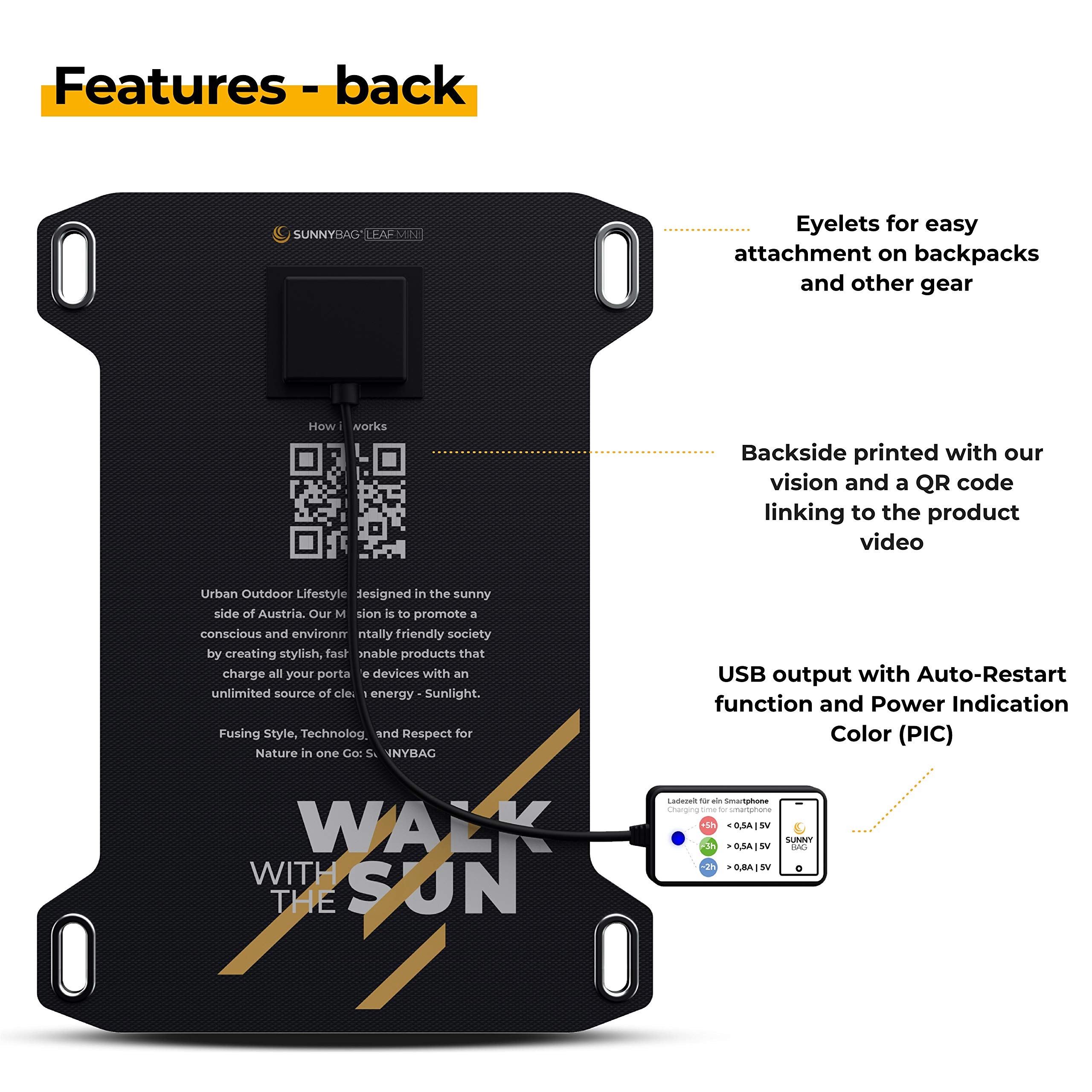 BlissfulAbode Pannello solare portatile 5W 5V con USB Design impermeabile per la ricarica esterna di telefoni cellulari, tablet e altri dispositivi USB, leggero e (nero BlissfulAbode Pannello solare portatile 5W 5V con USB Design impermeabile per la ricarica esterna di telefoni cellulari, tablet e altri dispositivi USB, leggero e (nero