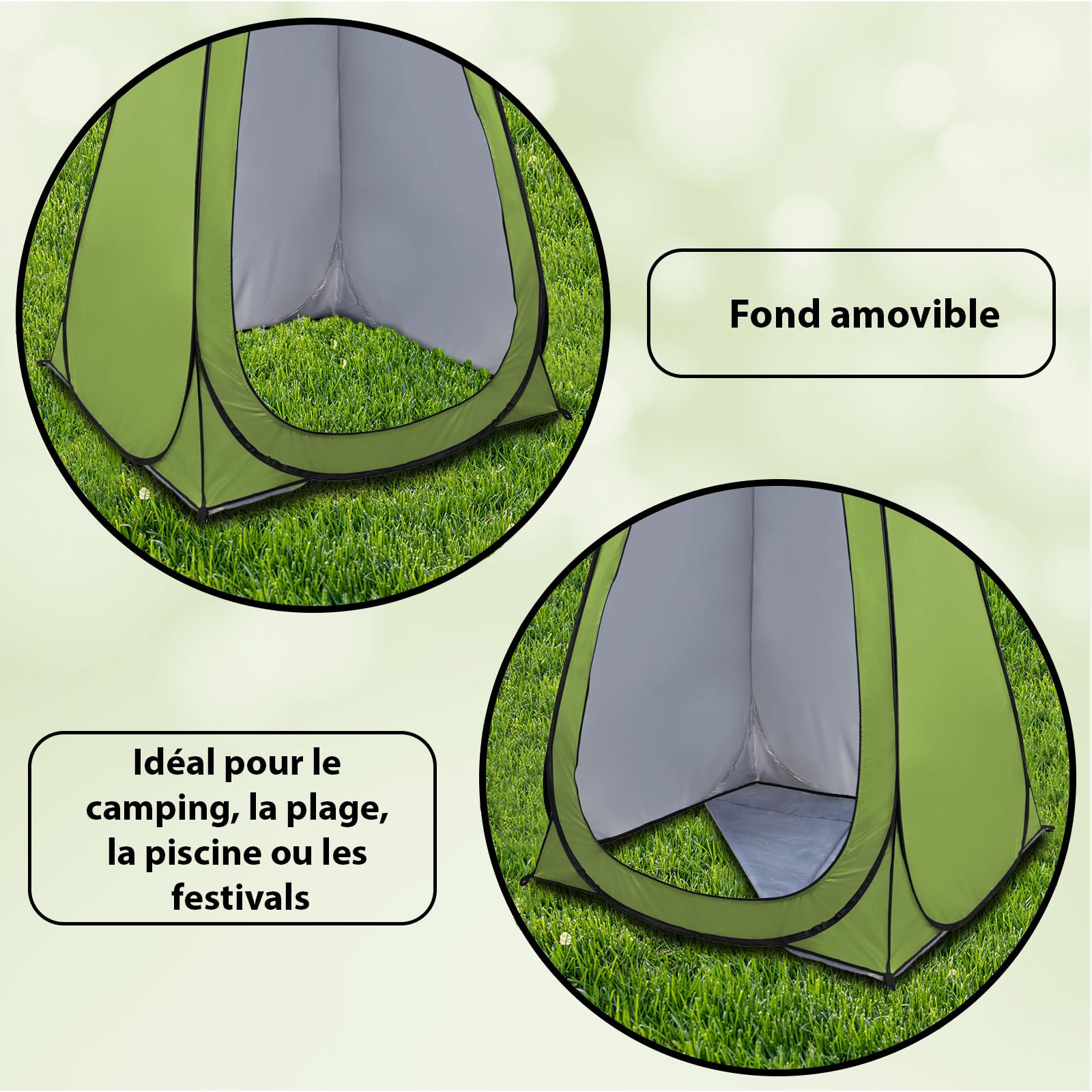 Montafox Tente Douche 2m XXL Portable Pop Up Toilette Cabinet Changement Camping Vestiaire WC, Couleur:Vert