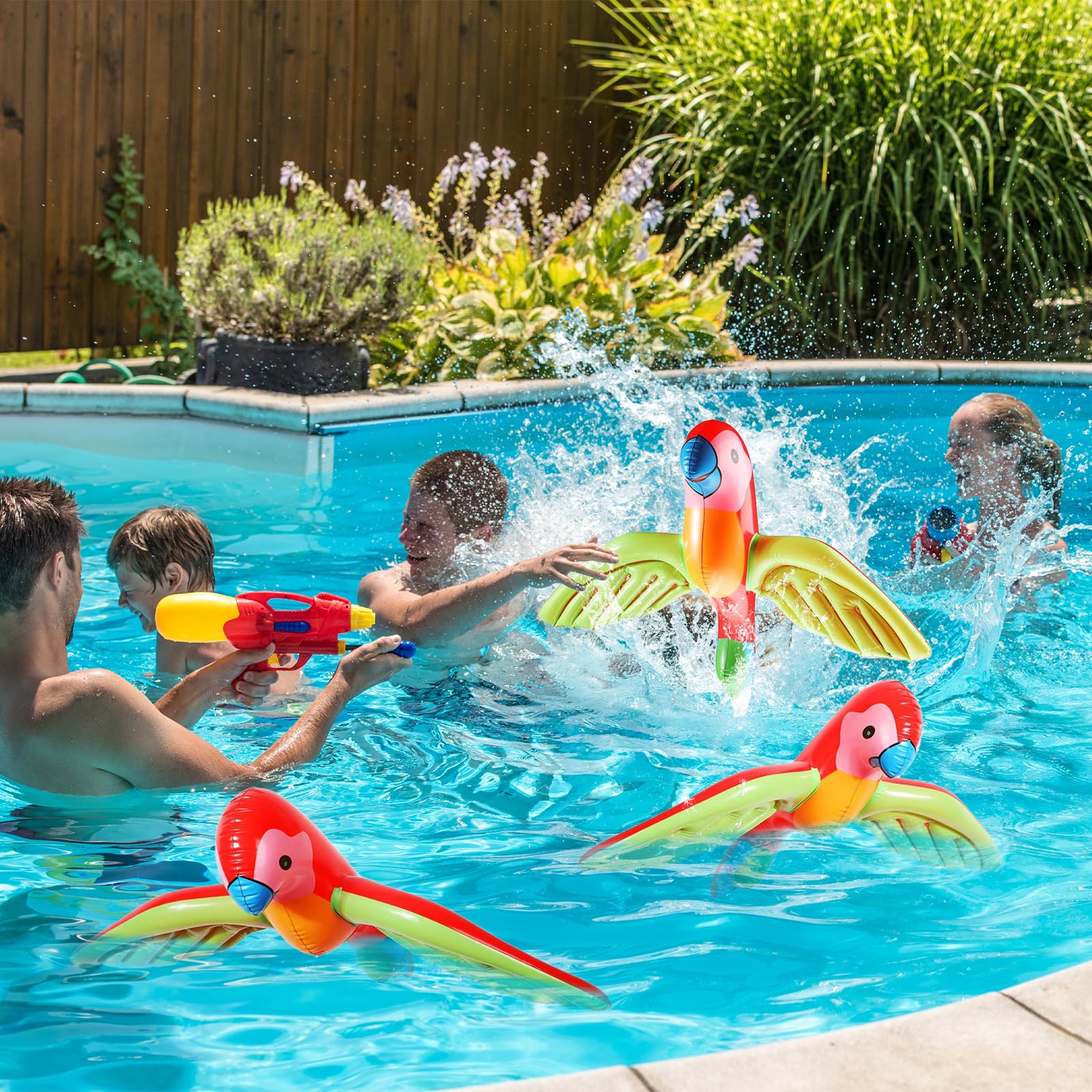 4 Pappagalli Gonfiabili In PVC Per Feste – Giocattoli Decorazione Per Eventi A Tema Tropicale, Spiaggia, Carnevale E Zoo