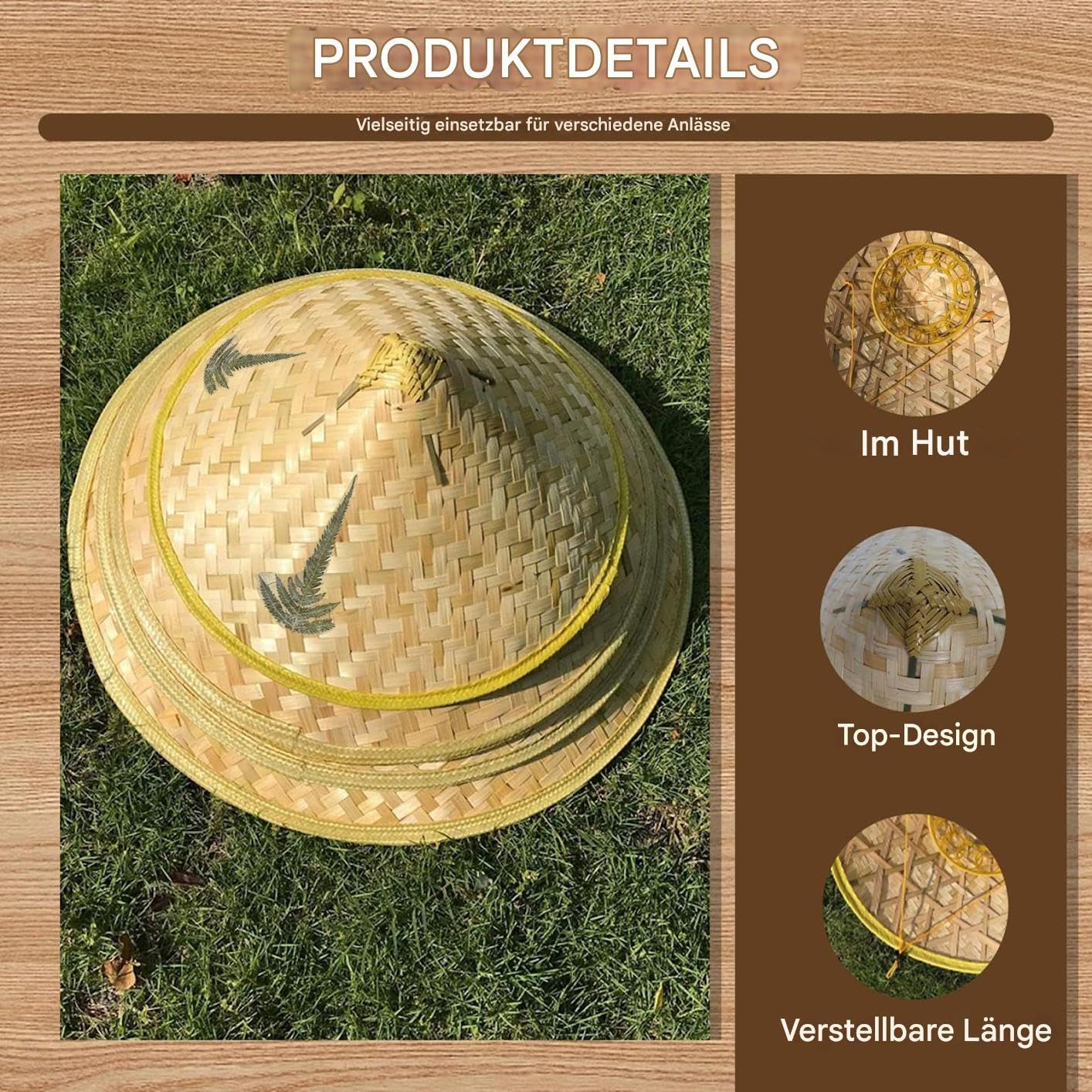 Sombrero Chino De Paja Plegable Compacto Ajustable Transpirable Impermeable | Sombrero De Ratán Hecho A Mano Enrollable Compacto Protección Solar Verano Playa Vacaciones Senderismo Camping Aire