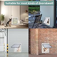 Vista 7 de Puerta grande para perros con panel de bloqueo magnético para seguridad en el hogar, duradera y resistente a la intemperie, 17 x 14 pulgadas