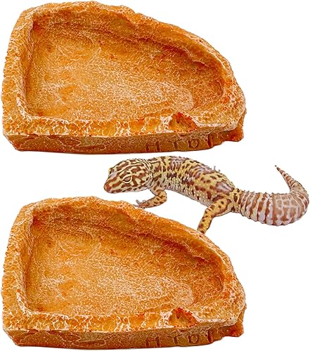 Miniatura 7 de Plato pequeño de comida para reptiles, paquete de 2 cuencos de comida para reptiles para dragón barbudo, gecko, lagarto, rana, cangrejo ermitaño,
