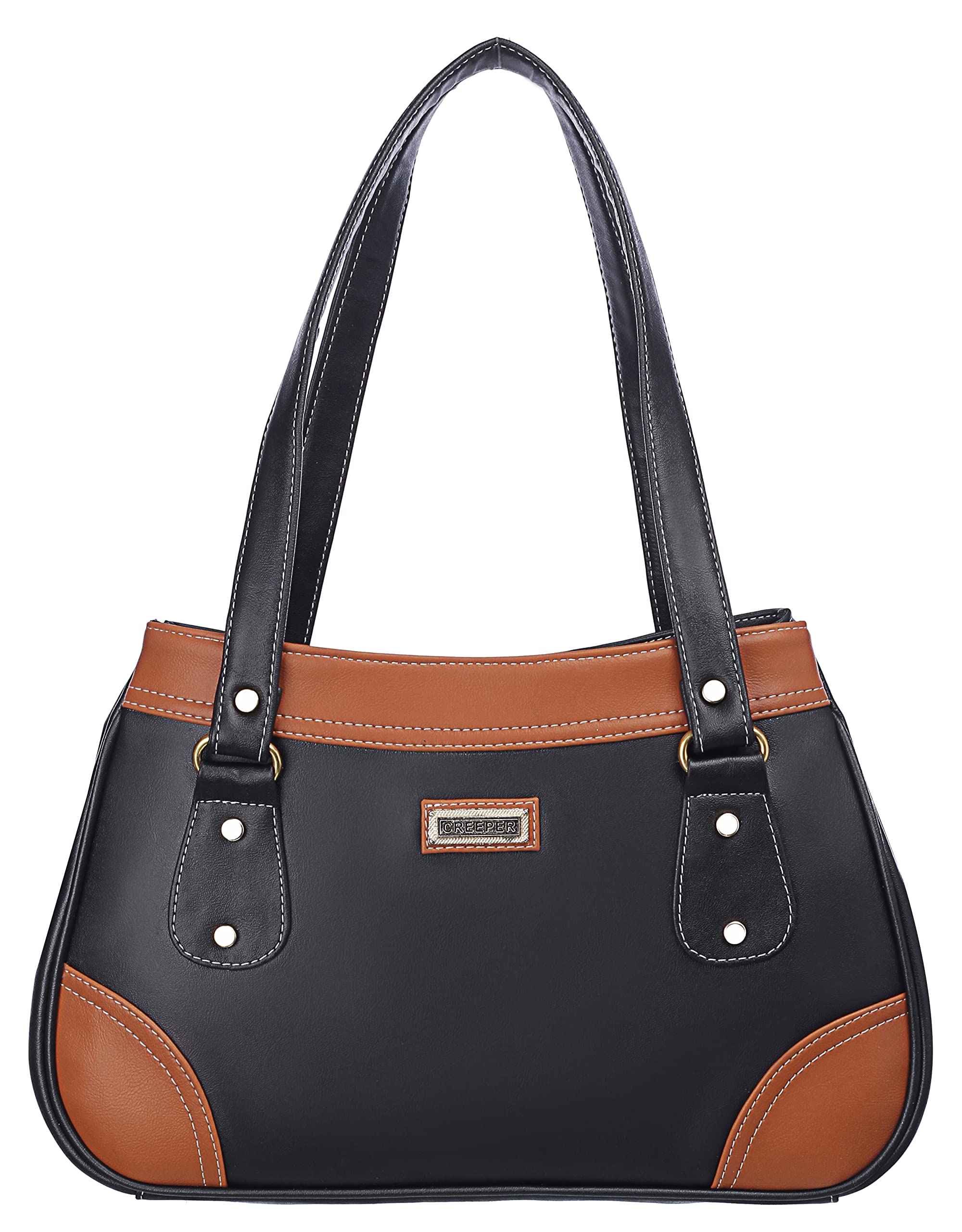 creeper Womens/Girls Leather Large Capacity Shoulder Bags (Brown-Black) (B09RQRLNH7) Amazon Price History, Amazon Price Tracker