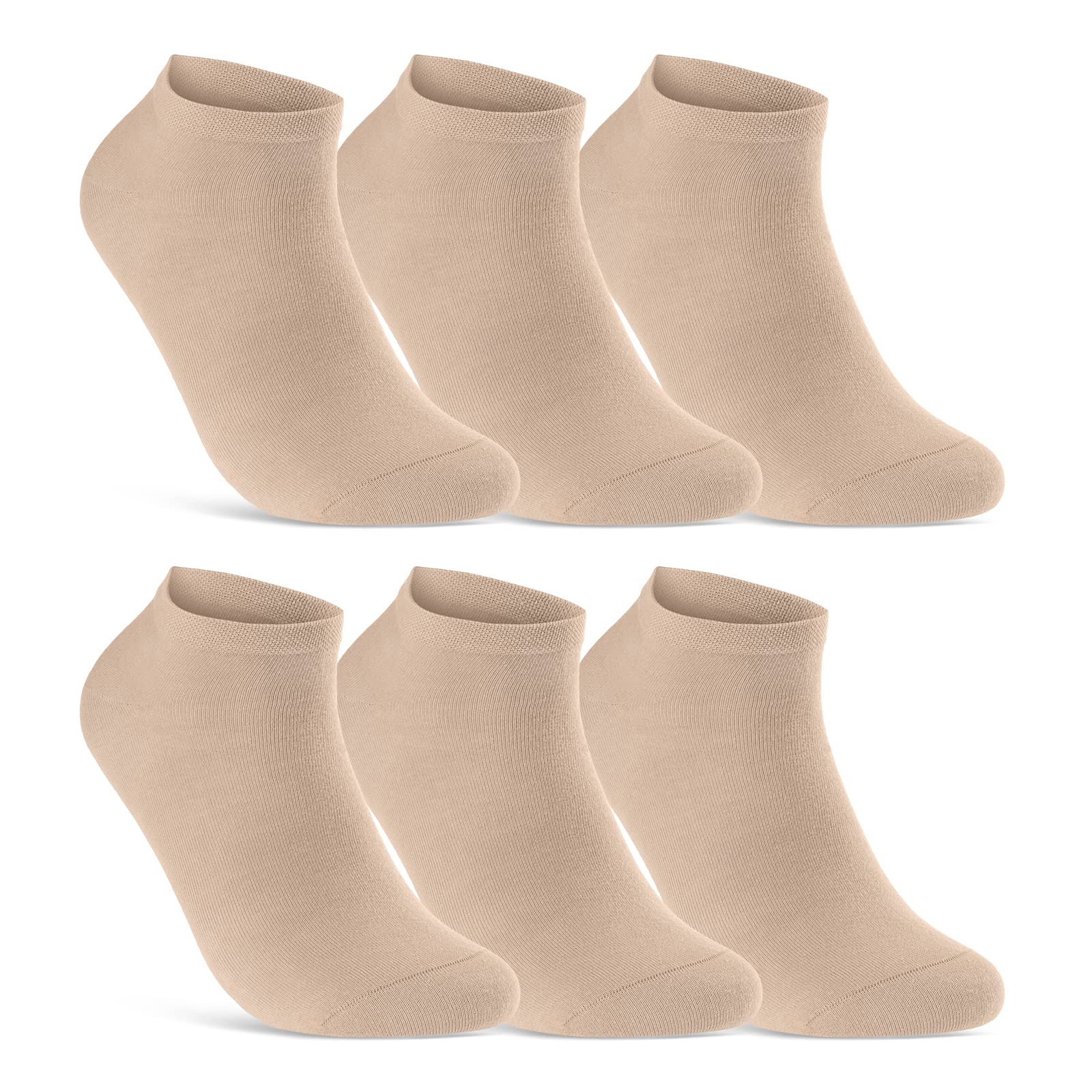 sockenkauf24 6 Paar Sneaker Socken Bio Baumwolle Herren & Damen ohne Naht mit Komfortbund