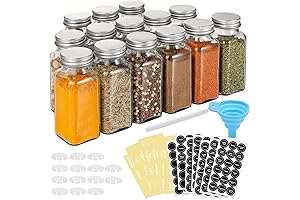 AOZITA 14Pcs Glass Spice Jars with Lids