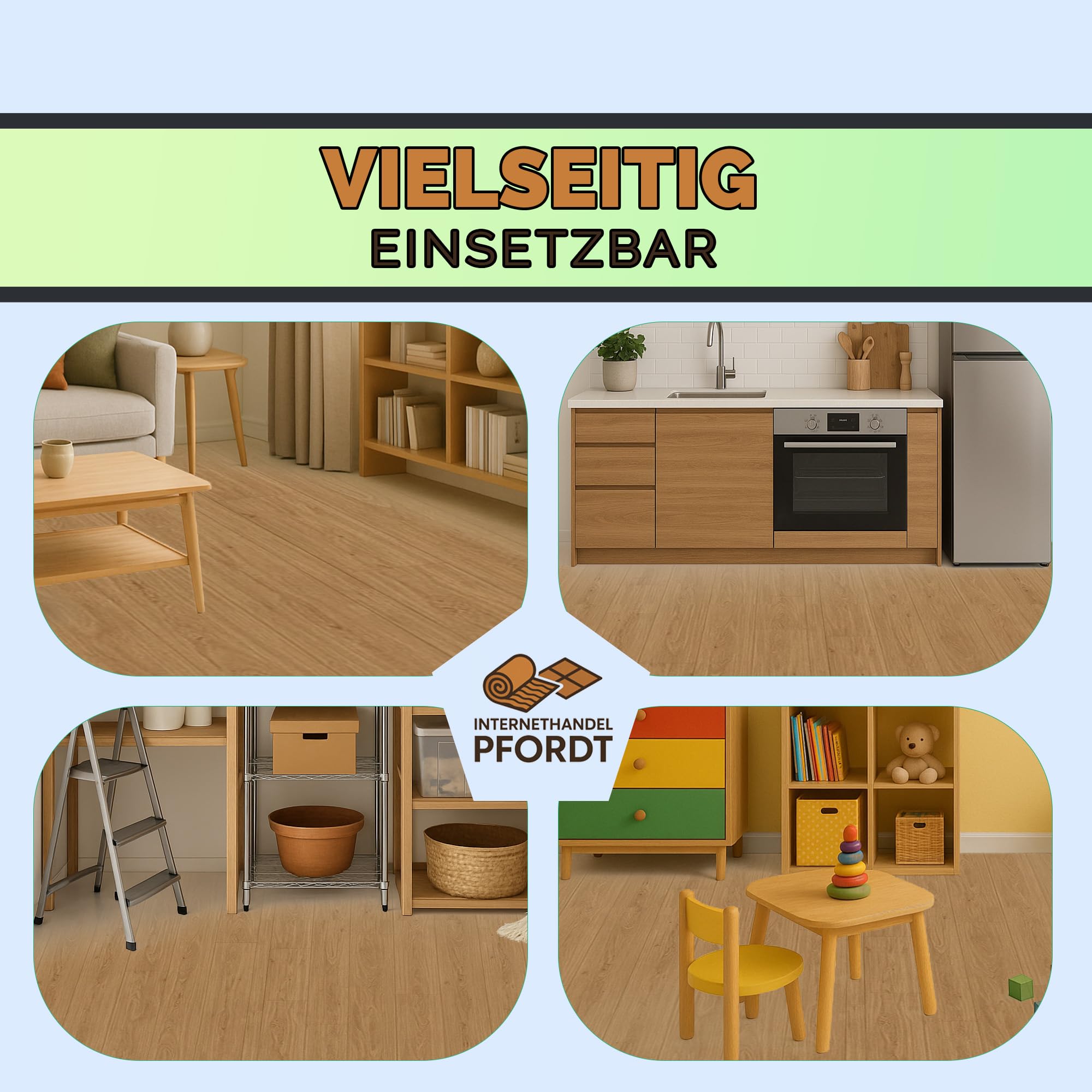 CV Bodenbelag Holz Chene, 400x200 cm, pflegeleichter PVC Vinylboden, Meterware für Küche und Wohnzimmer