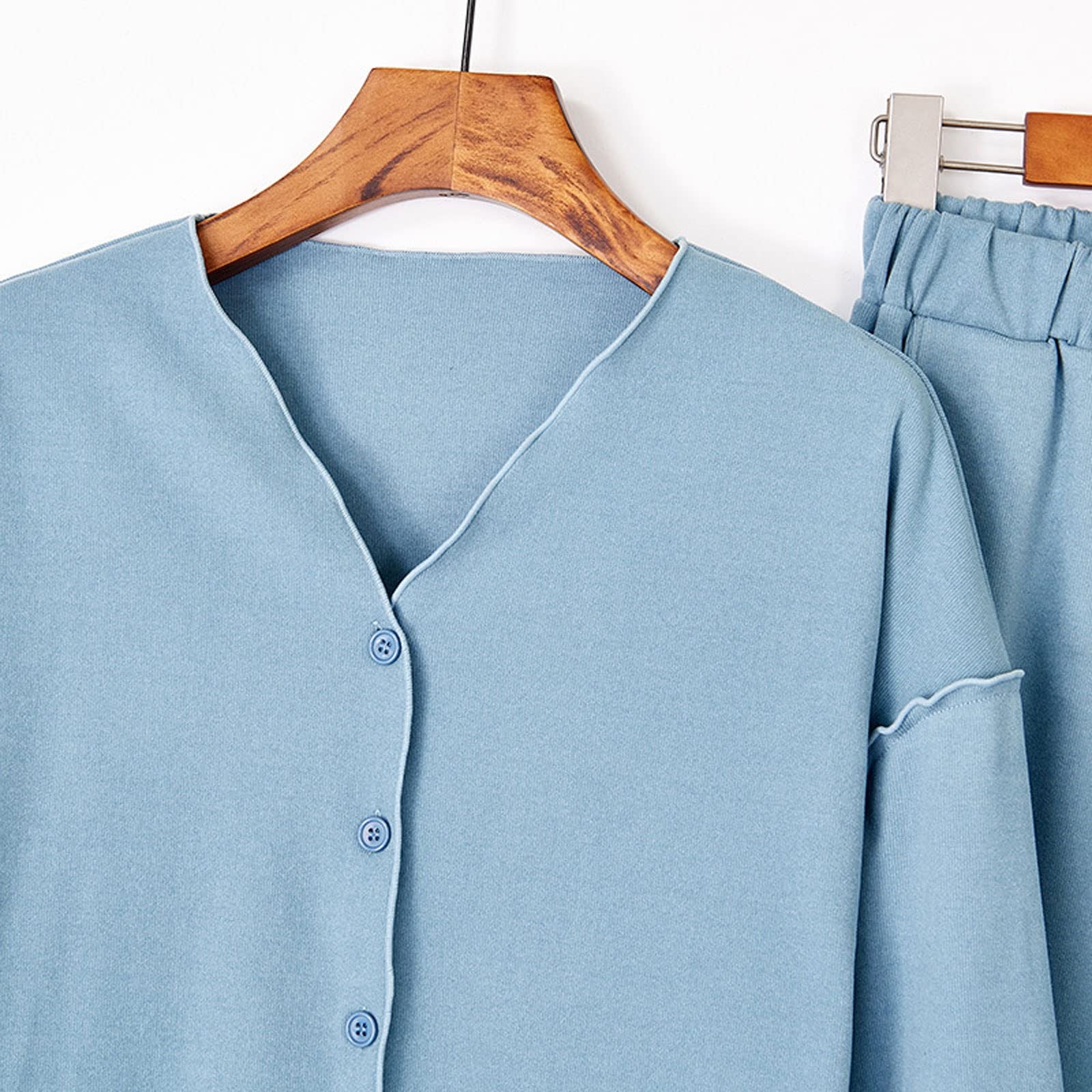 Zestaw piżam damskich Miękka bielizna nocna Pjs Jesienna i zimowa piżama damska Luźna domowa piżama na co dzień Ciepły zestaw PJ Set Loungewear Bielizna nocna (Color : D, Size : L-size)