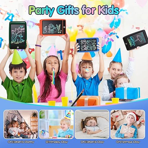 Miniatura 7 de DJZZ Paquete de 12 tabletas de escritura LCD de 8.5 pulgadas para niños, almohadilla de dibujo colorida LCD Doodle Tabletas de boceto, bloc de notas