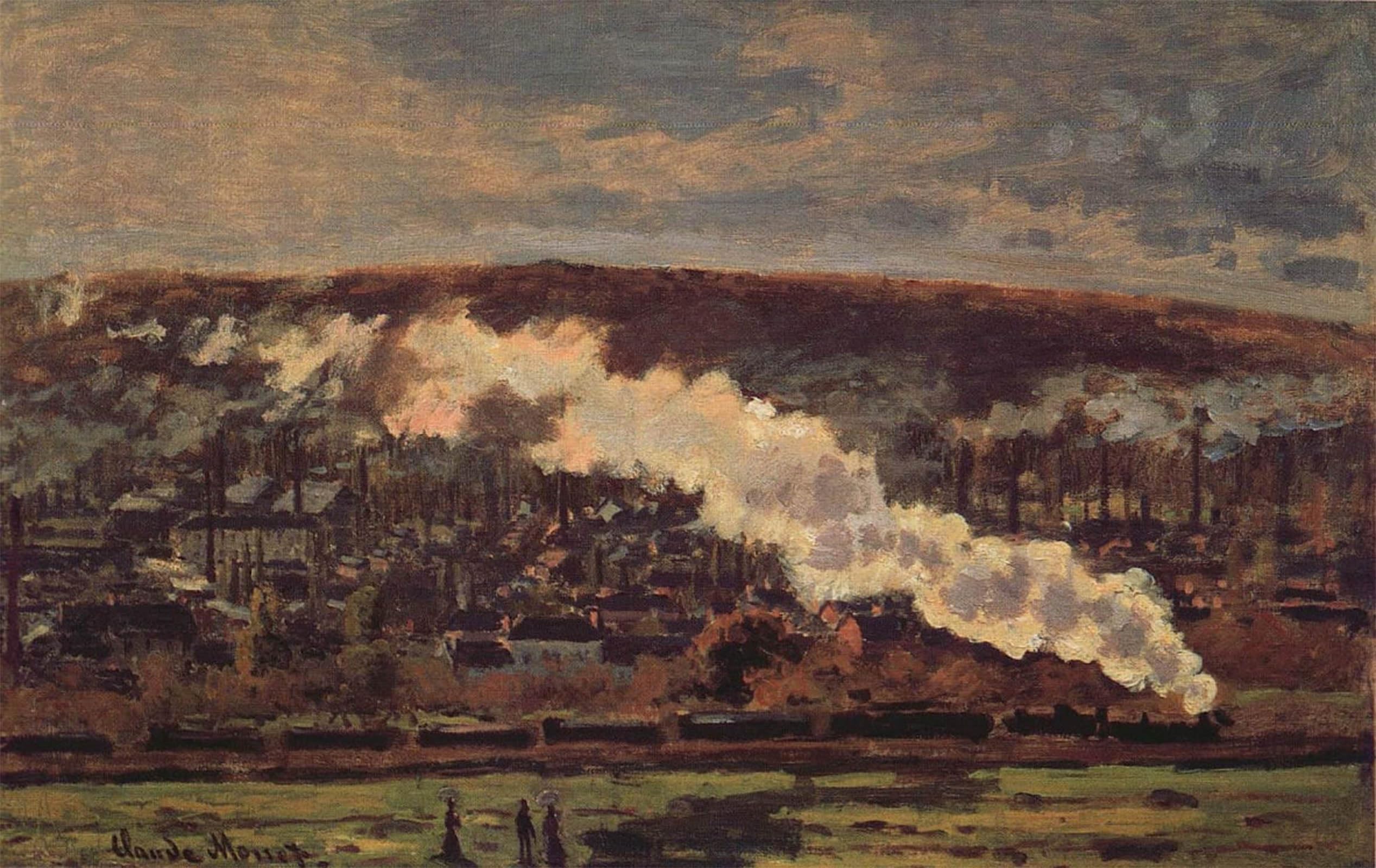 SERENDIPITP Retro Picture Poster Wall Art Pictures Painting the Goods Train by Claude Monet Wall Art Canvas Print for Wall Decor 60x90cm