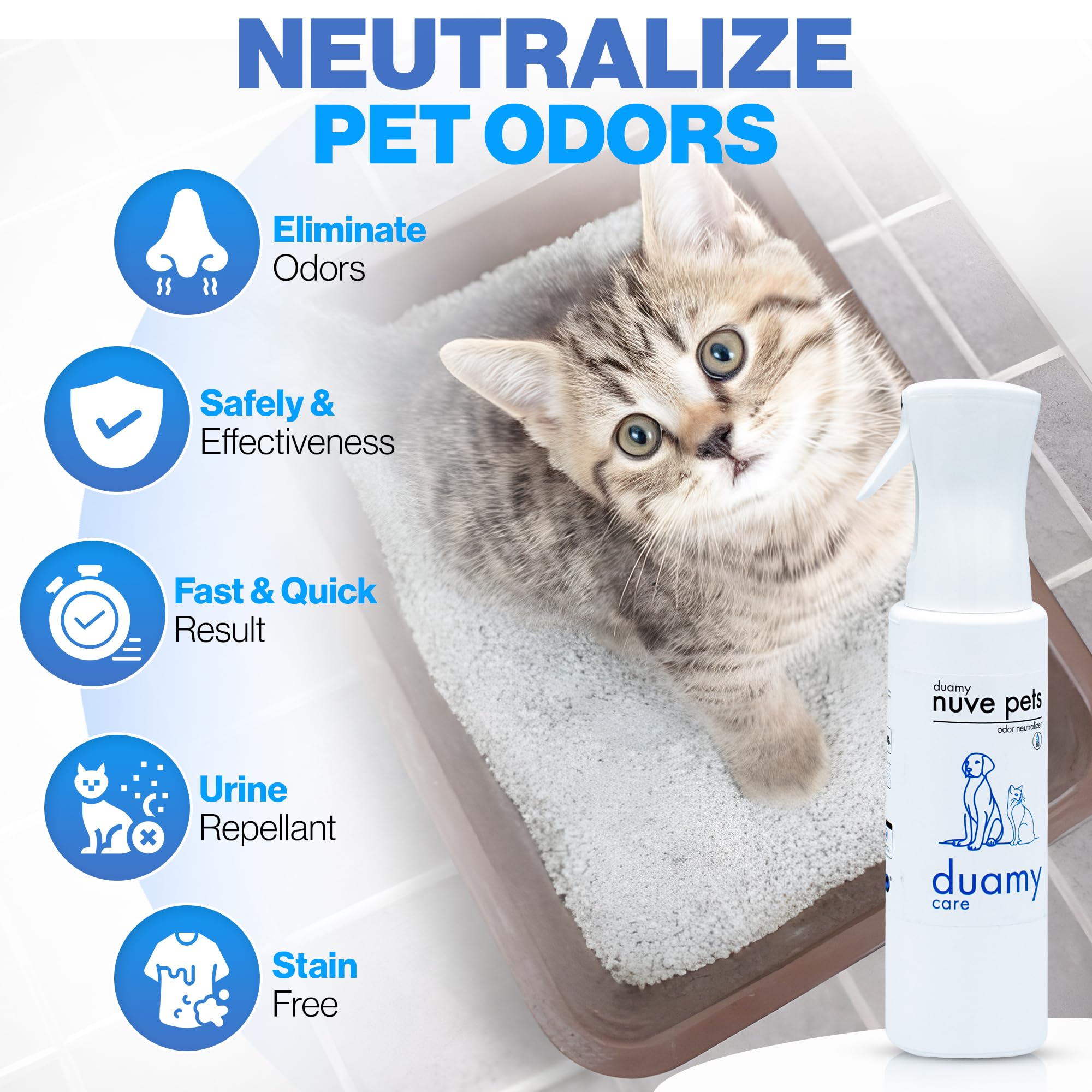 NUVE PETS Eliminador de olores de mascotas, ambientador ecológico sin propelentes, tóxicos ni alérgicos. Absorbe, bloquea y neutraliza olores. Anti-olor orines de Perros, Gatos. 500ml