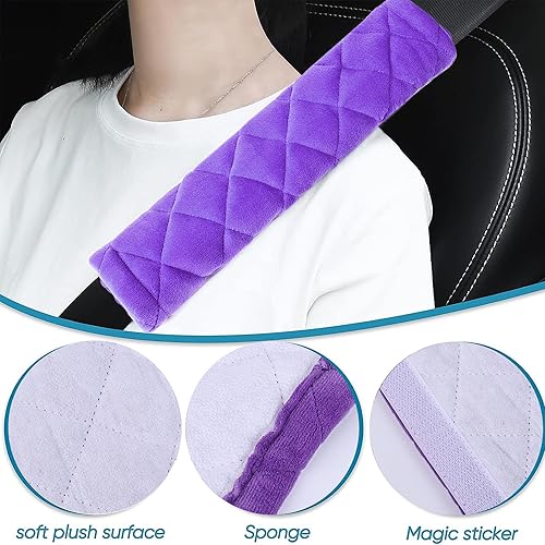 Miniatura 10 de MOONET Protector de cinturón de seguridad para automóvil, protector de hombro, suave y agradable al tacto, funda universal para cinturón de