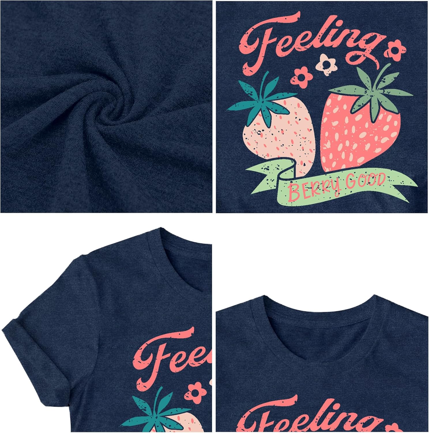 LBP Strawberry Shirt Womens Cute Fruit T-Shirt Girls Fruit Lover Shirt Feeling Berry Good Graphic Tees - Image 5