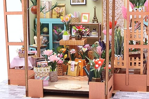 Miniatura 8 de Flever Kit de casa de muñecas en miniatura, habitación creativa con muebles para regalo romántico de San Valentín (invernadero de Jenny)