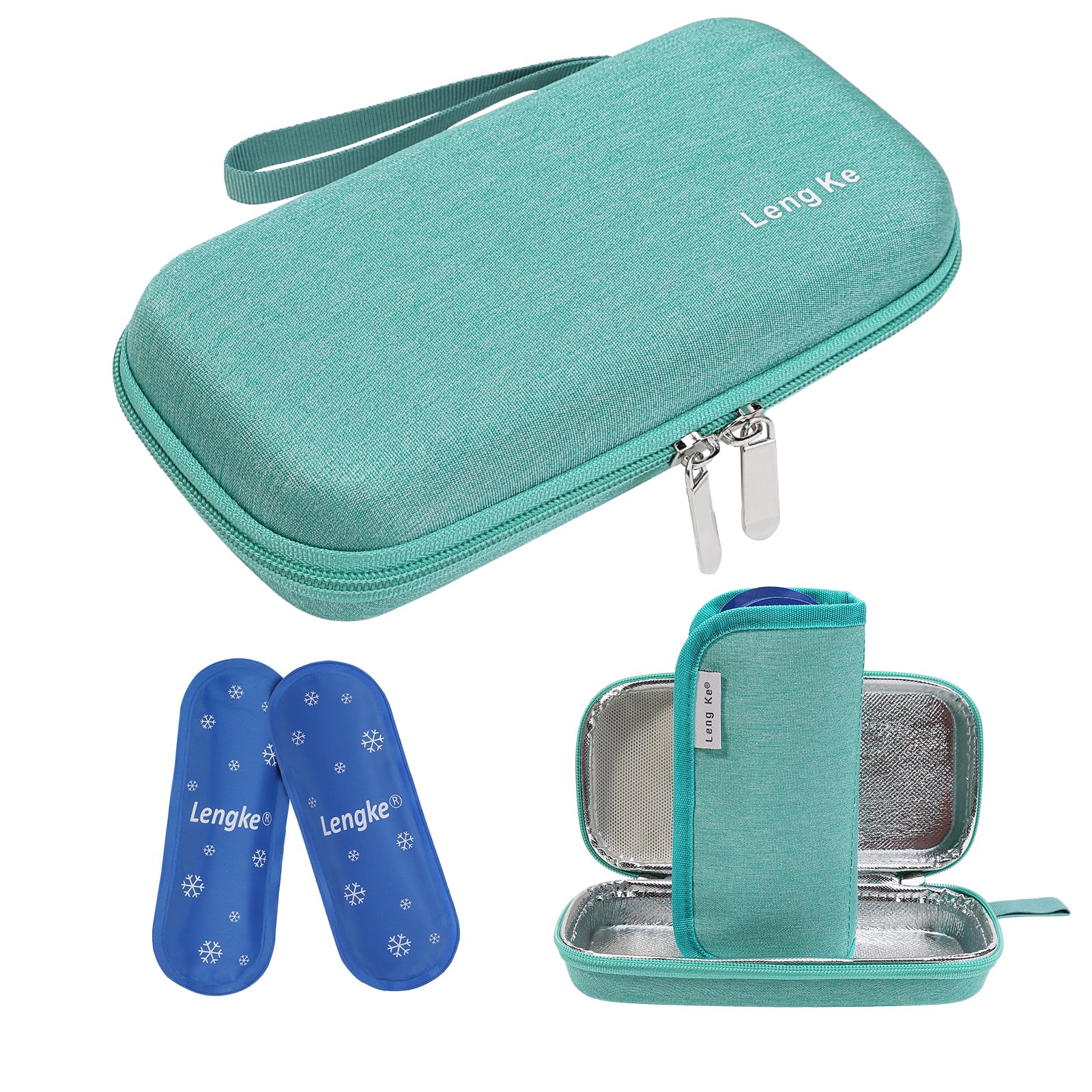 BOMKEE Insulin Cooler Travel Case, Insulated Pouch for Insulin Refrigerated Medicine Organizer Bag Carrying Case Storage Bag with 2 Ice Pack