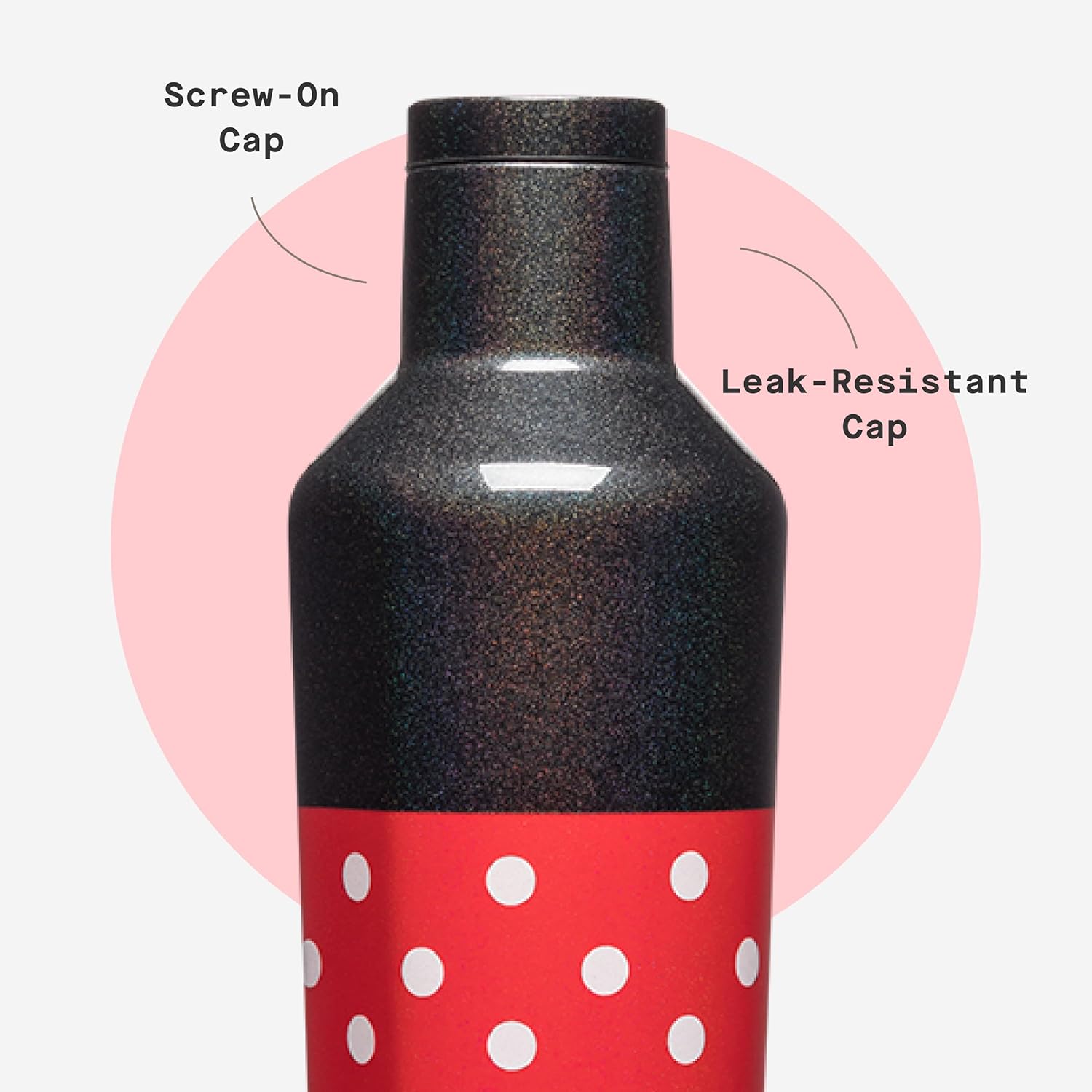 Corkcicle Disney Sport Canteen - Triple-Insulated - Keeps Drinks Cold for 25 Hours or Hot for 12 - Summer Drinkware Gift - Keeps Drinks Ice Cold - Minnie Mouse Polka - 16 oz - Image 5