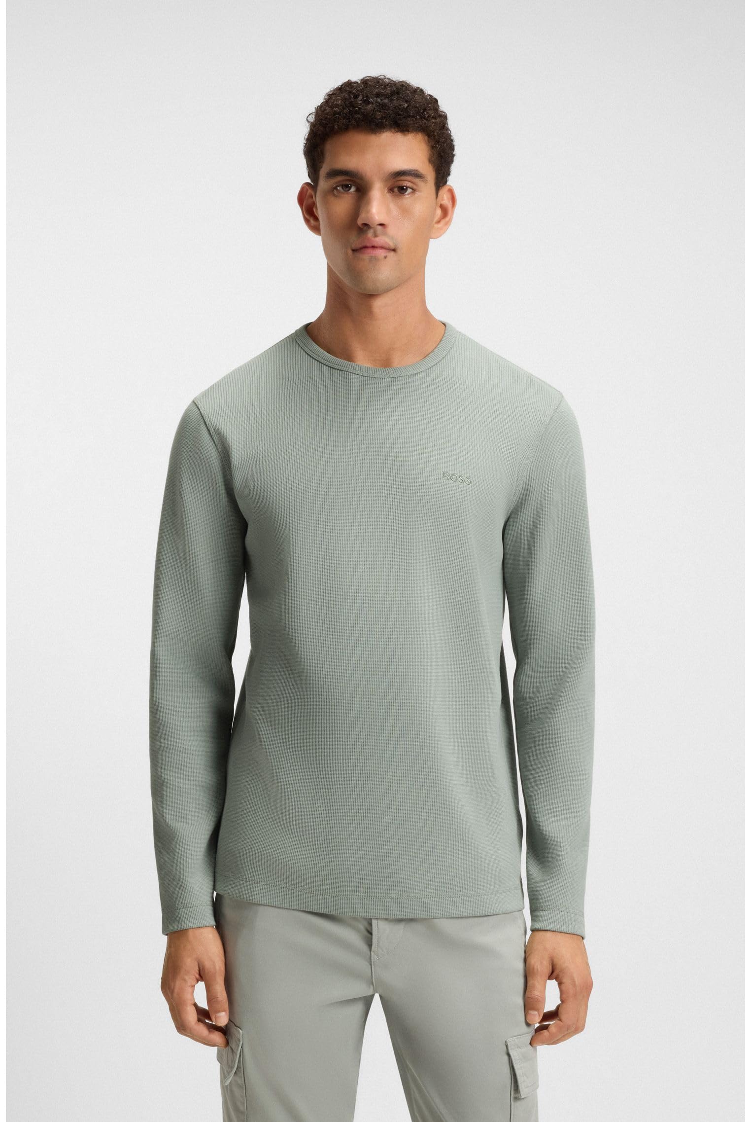 BOSS Herren Tempesto T-Shirt aus Baumwoll-Mix mit Waffelstruktur