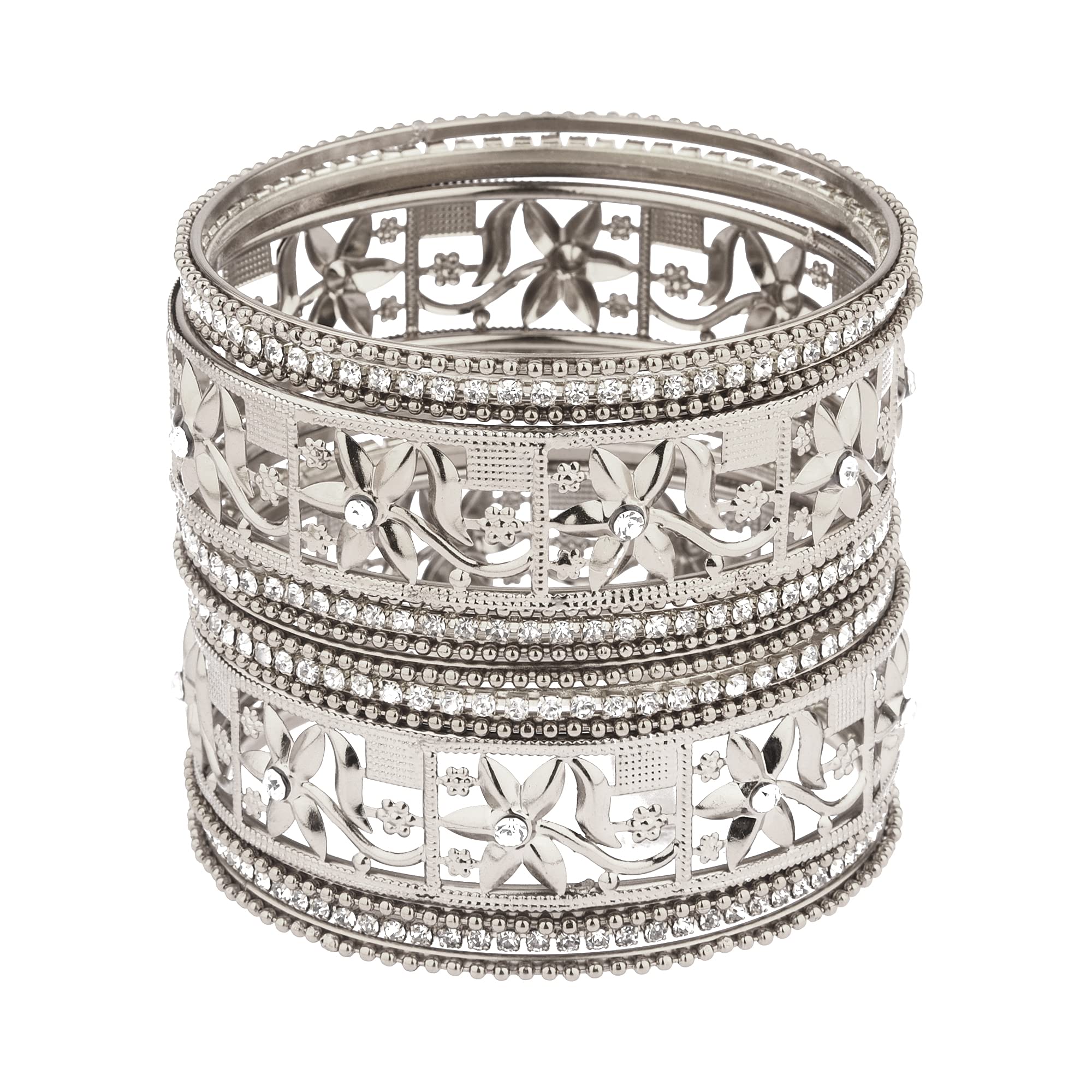 Biyu Being With You Silver Oxidized Cz 14pc Bangles Set for Womens (Gold_200gm_2.4),114-801S_2.4_BU (B09HH87XXY) Amazon Price History, Amazon Price Tracker