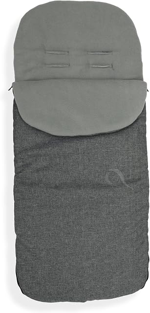 Universal Baby Stroller cosytoes Liner Buggy Luxury Padded Footmuff XXL Tall Wide (Waterproof) (Melange Grey/Grey Fleece)