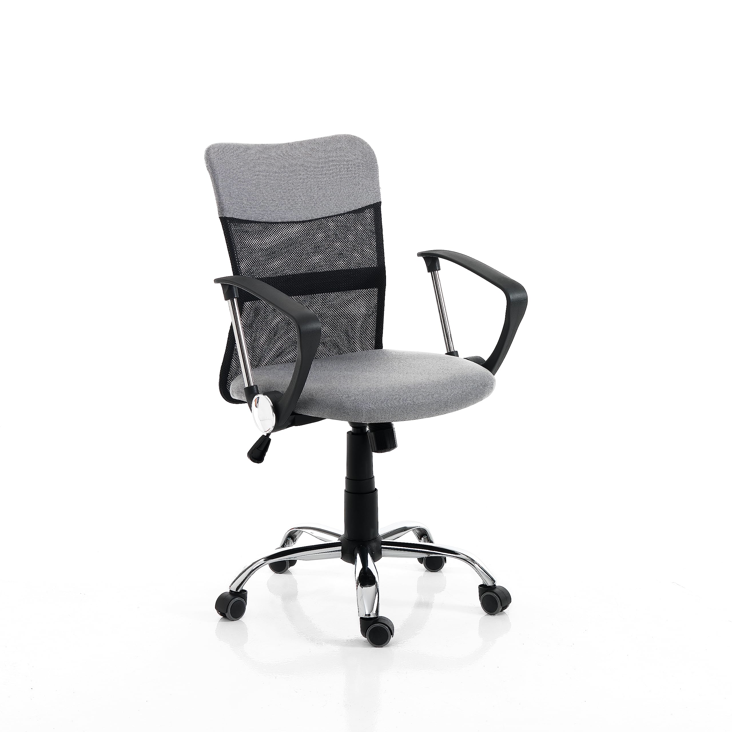 Fauteuil de bureau gris noir Kemah métal chrome 58x57 cm