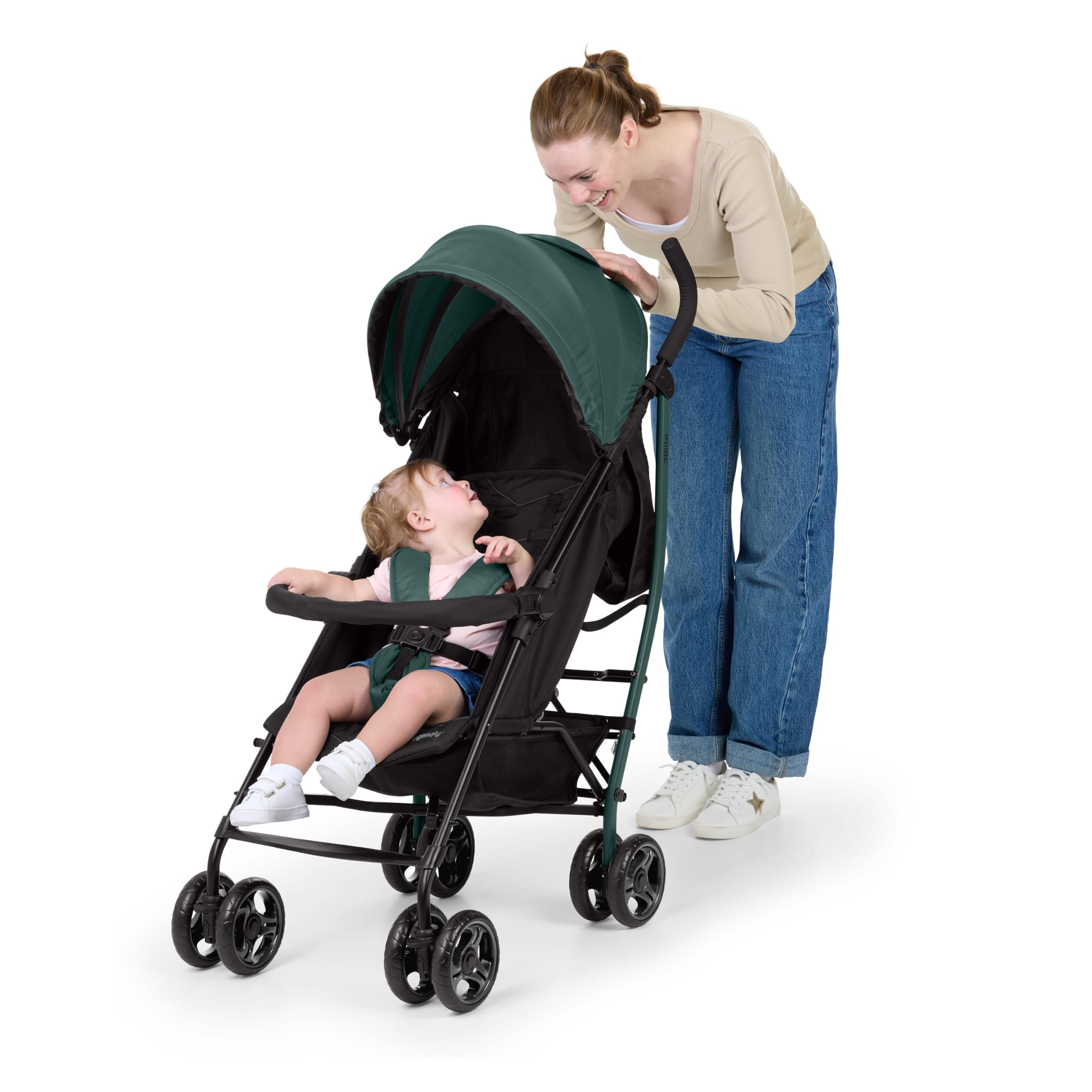 Ingenuity 3Dlite Jewel Convenience - Passeggino pieghevole leggero con compatibilità con seggiolino auto, tettoia extra large e contenitore
