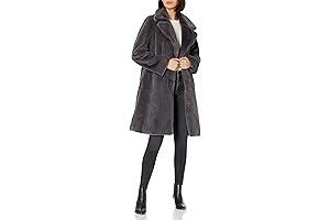 Women's Loose-Fit Long Gray Fur Coat, Kiara