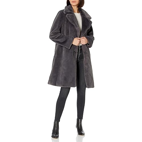 The Drop Women's Kiara Loose-Fit Long Faux Fur Coat