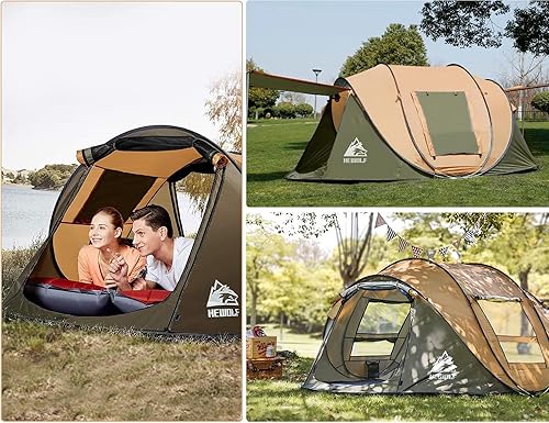 Miniatura 8 de Hewolf Tienda de campaña desplegable para 24 personas, fácil instalación instantánea, impermeable, tienda familiar automática para camping,