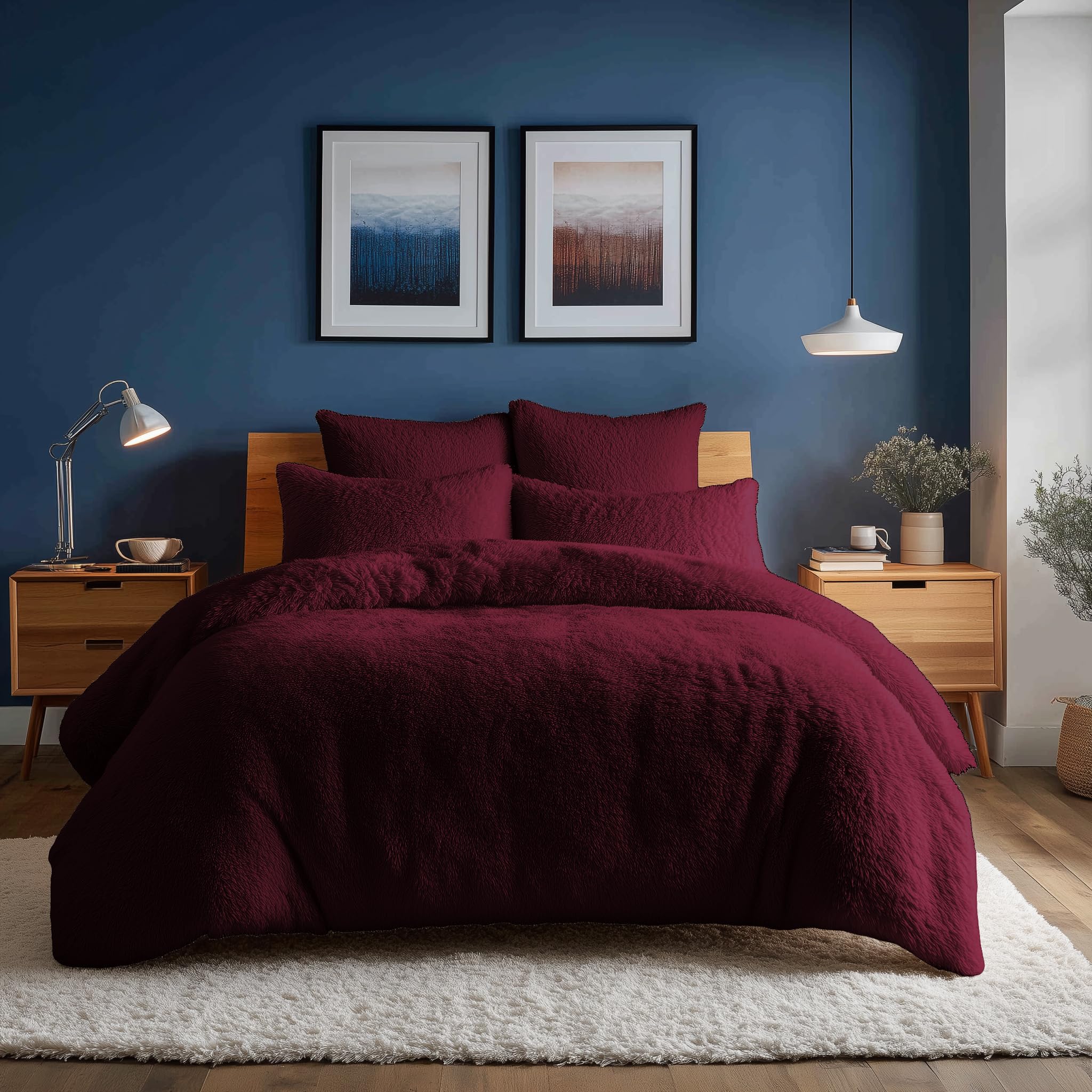 Home Sweet Home UK Fluffy Soft Touch King Teddy Bear Bedding Set Duvet Cover & Pillowcases- Cozy & Warm Teddy Fleece Duvet Cover Set - Thermal Teddy Fleece Bedding Sets – Machine Washable