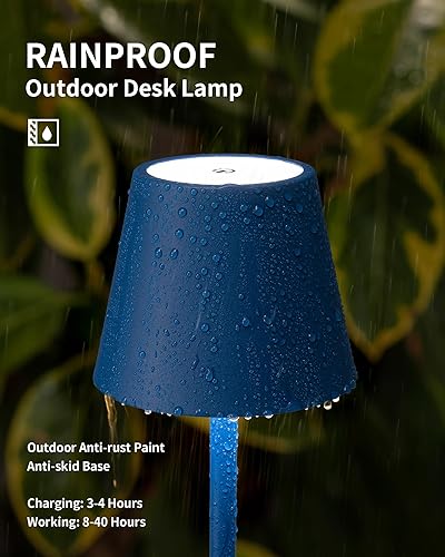 Vista 81 de KDG Paquete de 2 lámparas de mesa inalámbricas, lámpara de escritorio LED portátil, funciona con batería de 4000 mAh, atenuación continua de 3