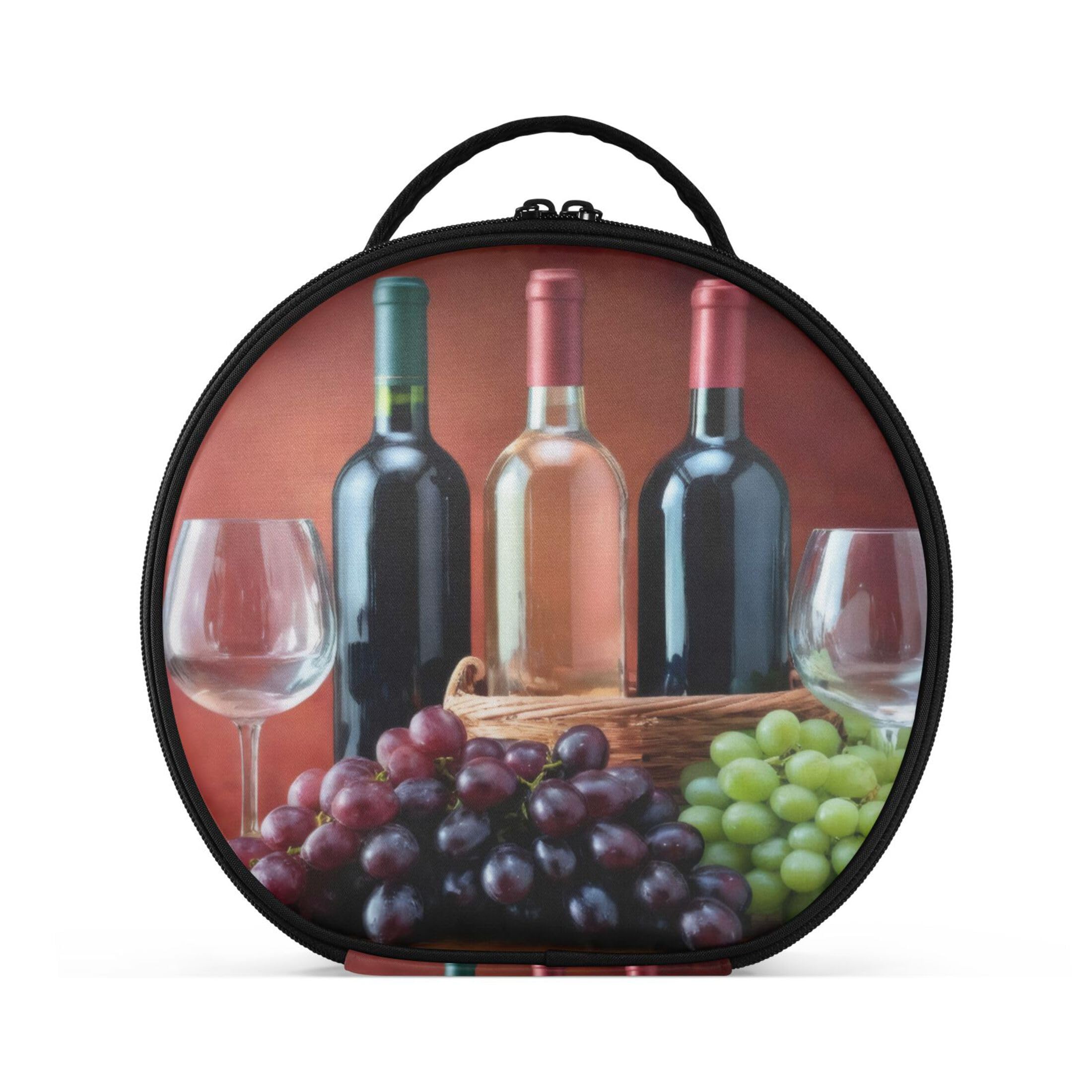 Takiito Wine Bottles Travel Makeup Case Portable Makeup Box Artist Cosmetic Case Organizer With Adjustable Dividers