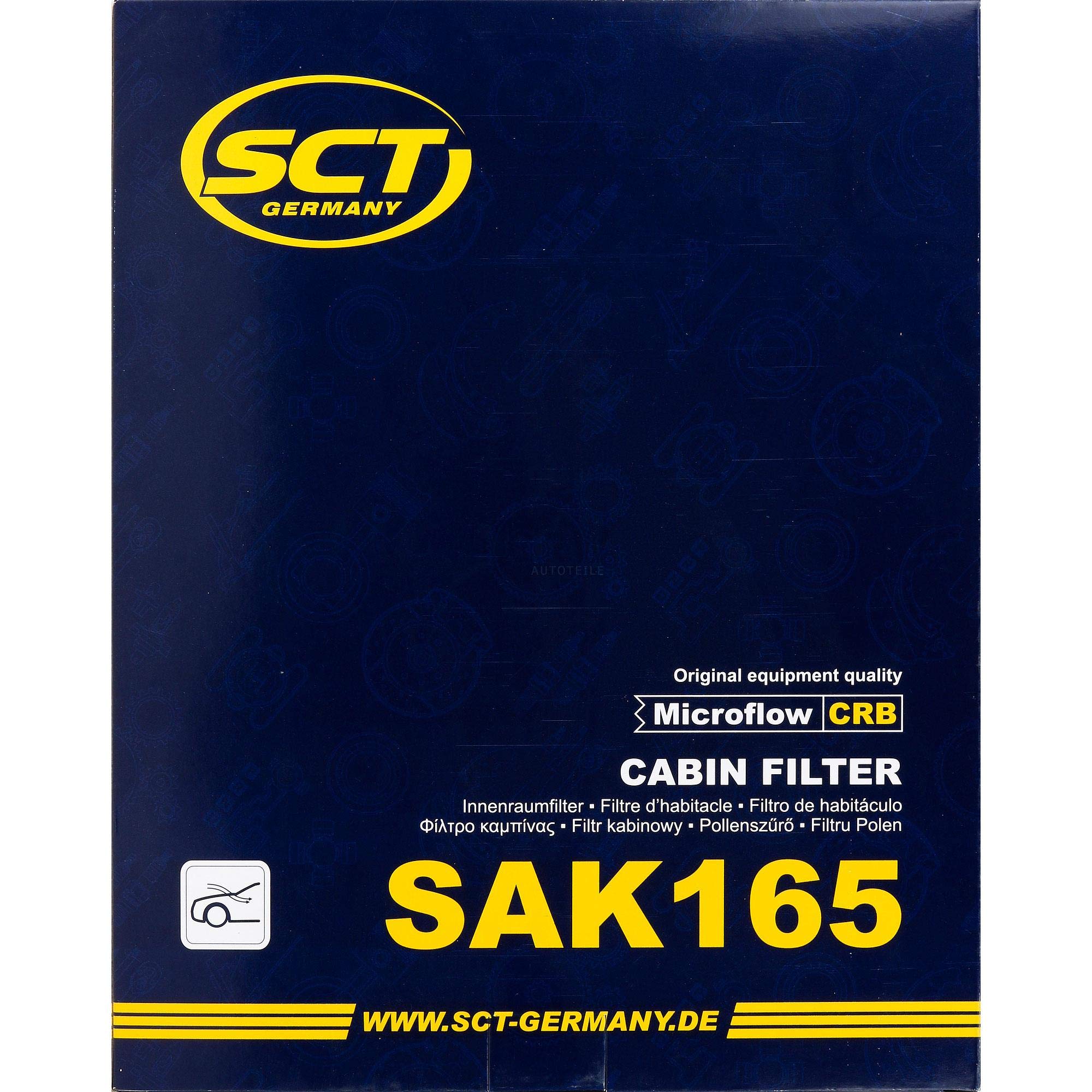Juego de 10 filtros originales SCT 85507249 SAK 165 para habitáculo de aire