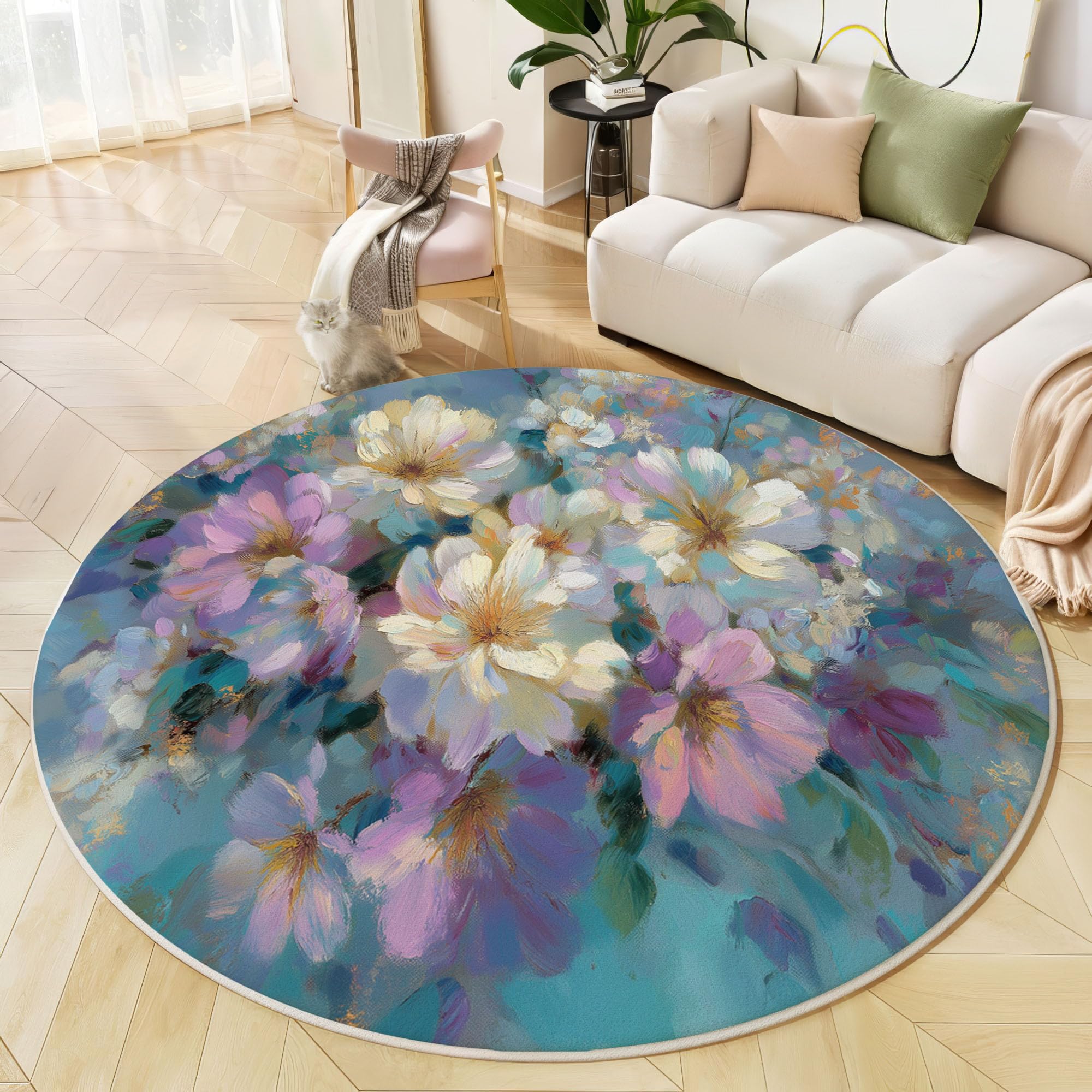Tapis bleu foncé de salon lavable et antidérapant pour chambre d'enfant