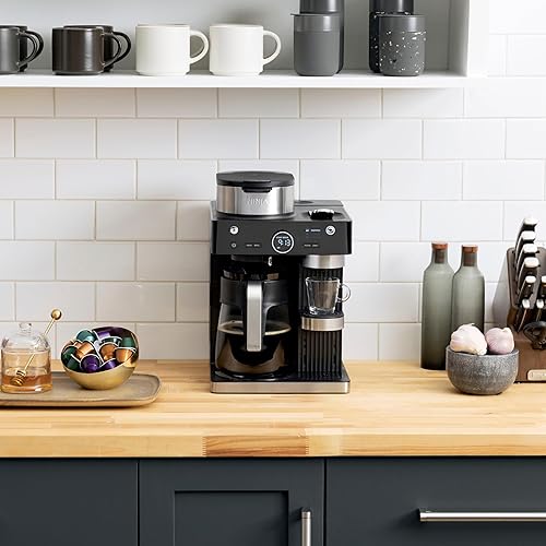 Miniatura 8 de Ninja CFN602 - Sistema barista de café expreso y café con función Ristretto, café de una sola porción, compatible con cápsula Nespresso, jarra de 12