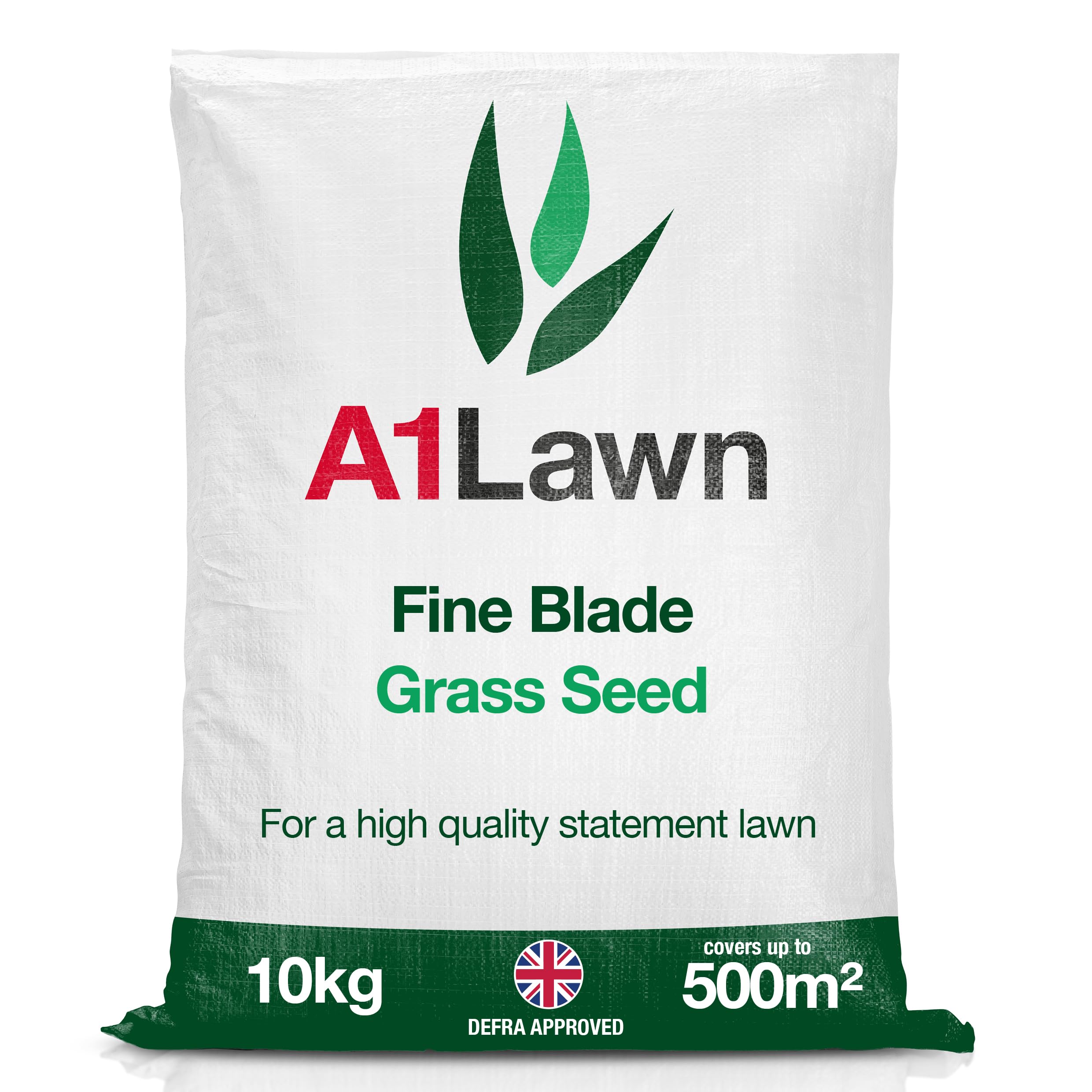 A1 Lawn, Fine Blade Grass Seed Mix - Luxury, Dense, and Slow-Growing Lawn for Ornamental Gardens, DEFRA Approved, 10kg