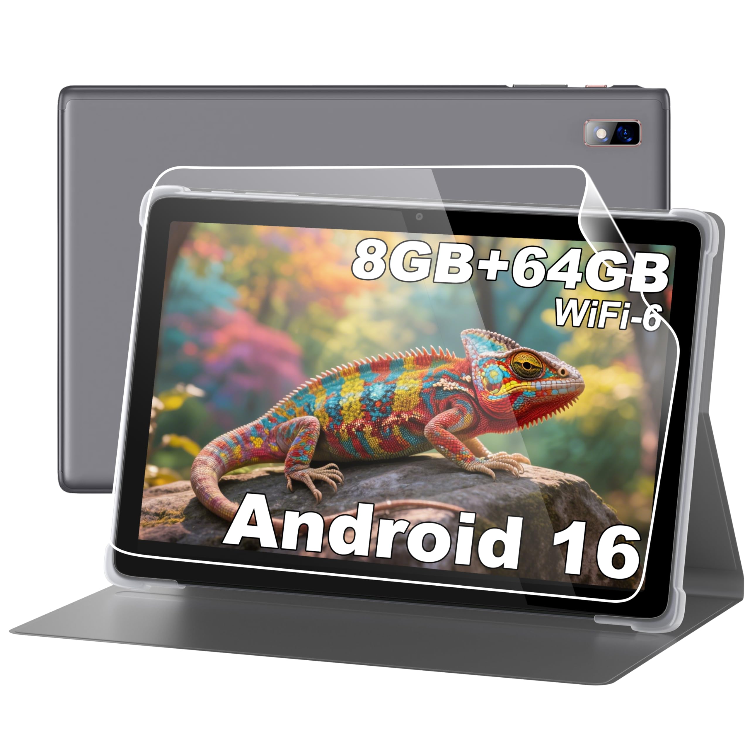 Tablet, 10.1" Android Tablets, 8GB RAM, 64GB ROM, 1TB Expansion, 1280x800 IPS HD Touchscreen, 5000mAh Battery, Wi-Fi 6, Bluetooth 5.2, Dual Camera, Metal Body-image-13
