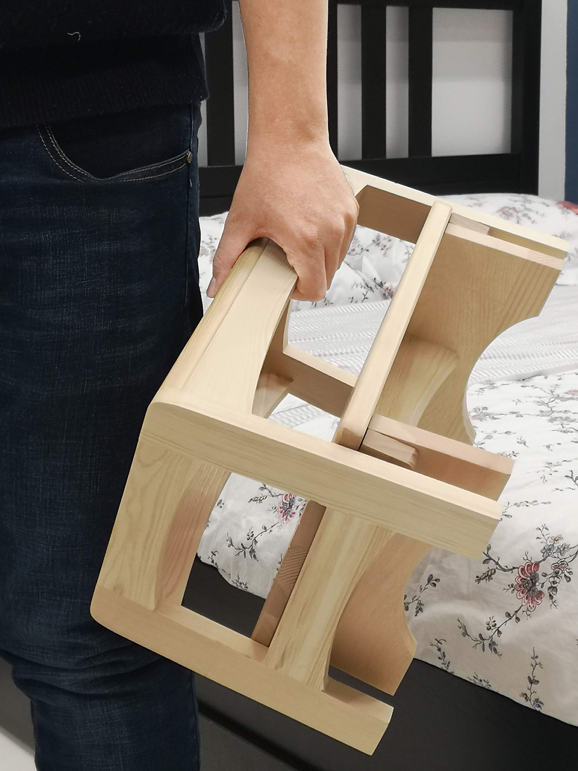 Buy URFORESTIC Handcrafted 100 Solid Wood Bed Step StoolFoot Stool